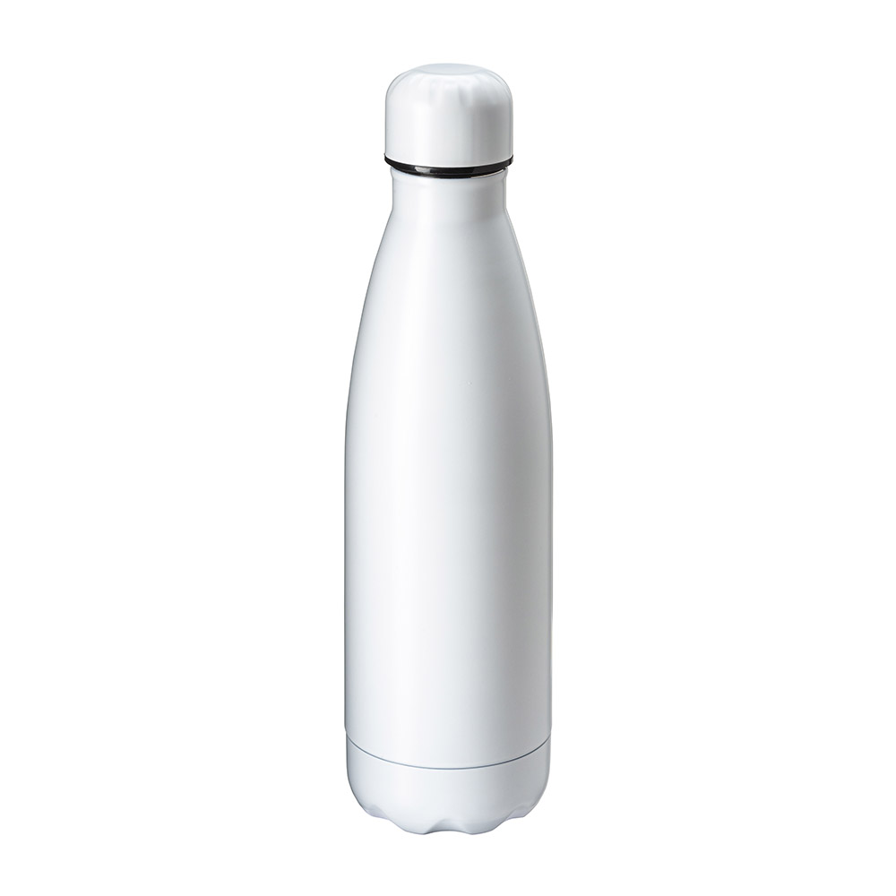 Recycled stainless steel thermal bottle 500 ml capacity White