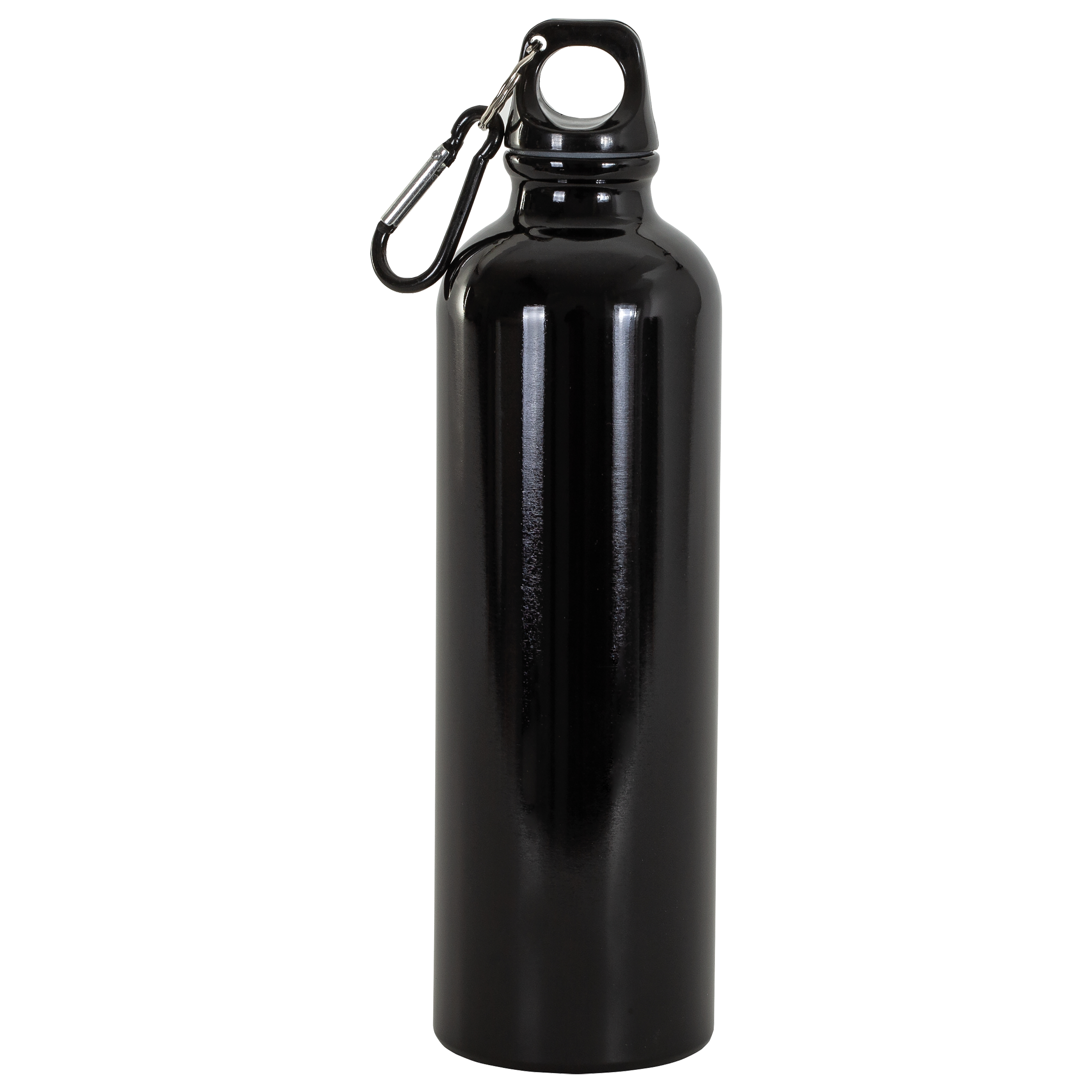 Aluminum bottle with carabiner. 750ml, no box Black