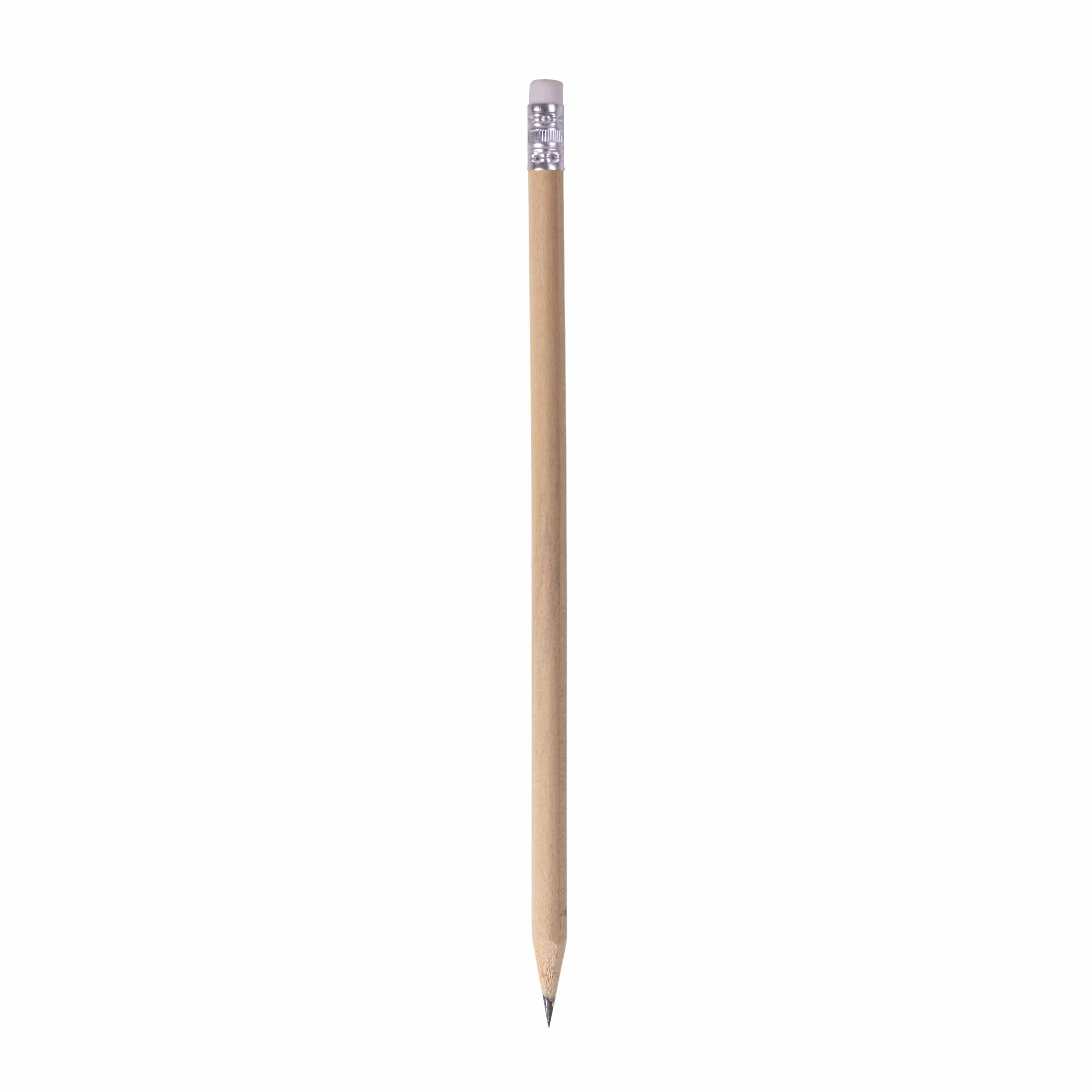 HB pencil in natural wood with graphite lead, cylindrical, with coloured lead (tempered) White