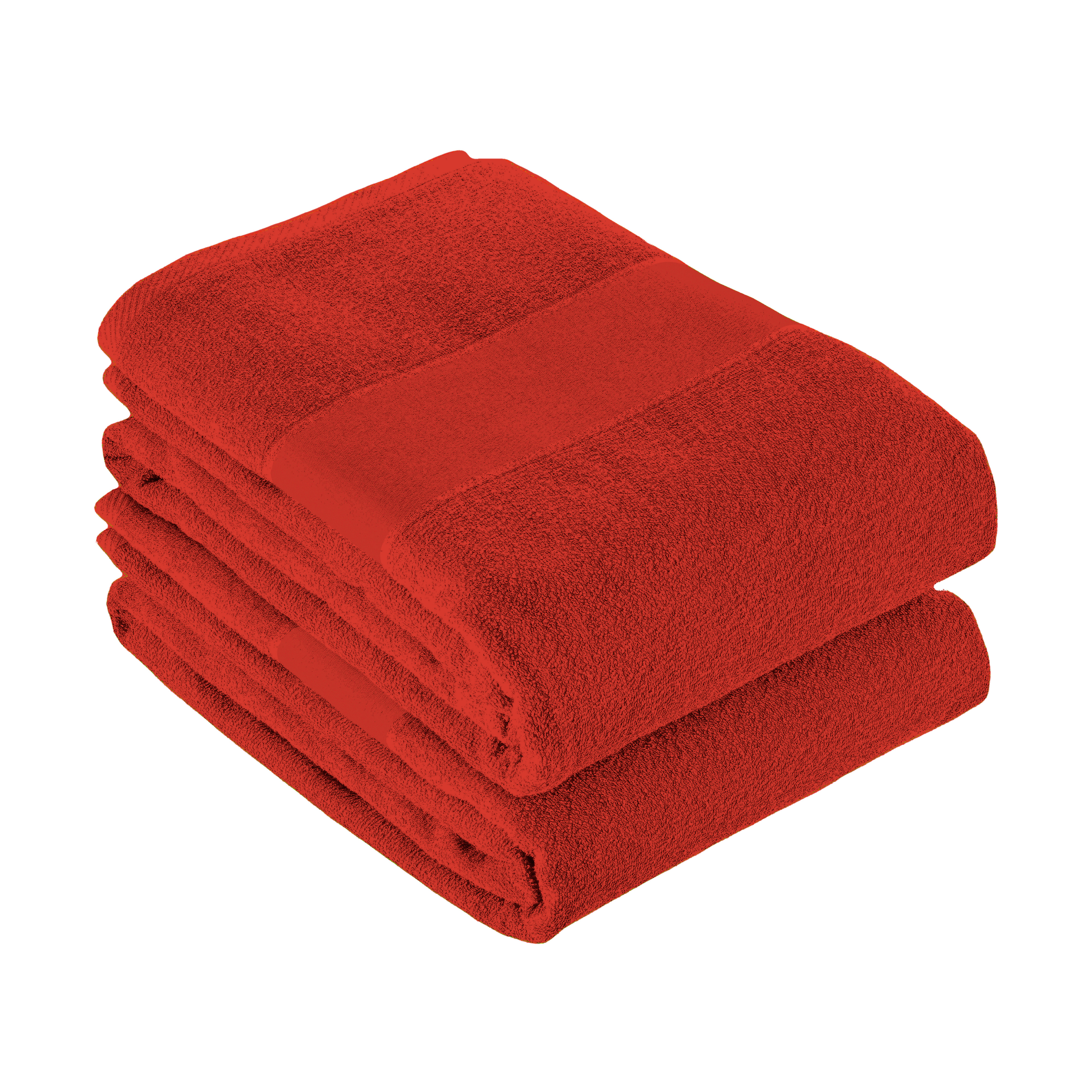 Terry cotton towel with printable band Red