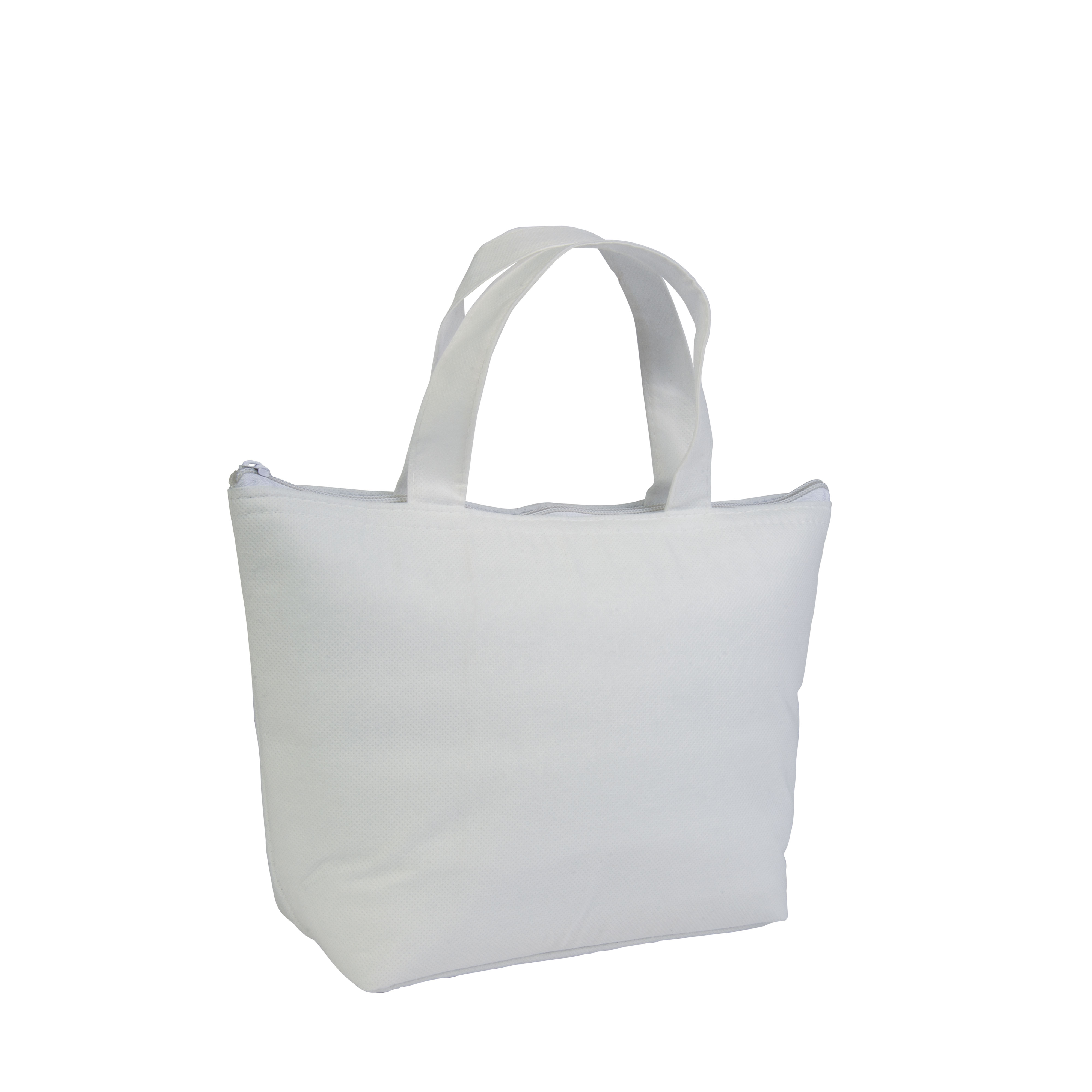 Non-woven fabric mini cooler bag with silver interior White