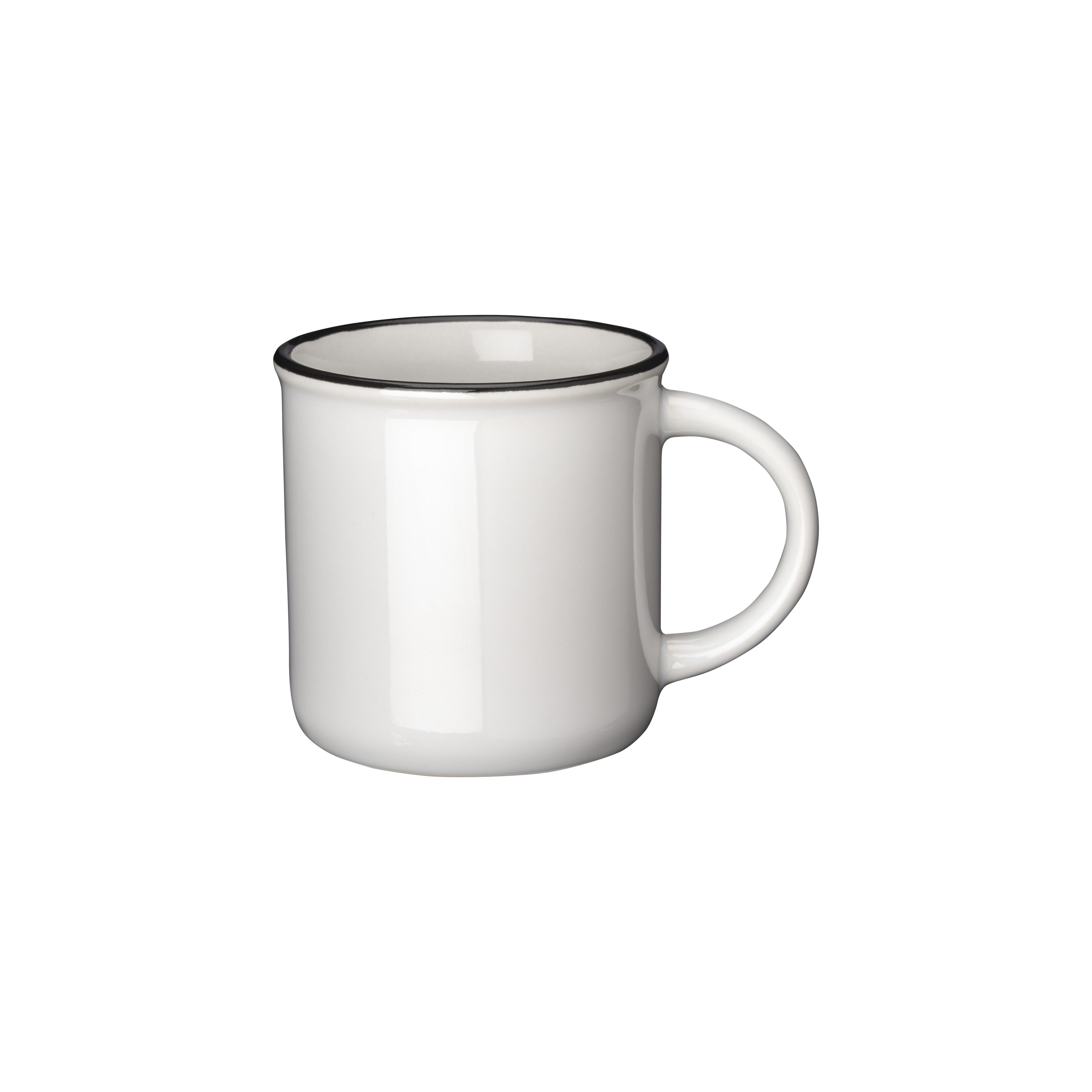 Vintage 240 ml ceramic mug with sublimation coating and colored rim Black