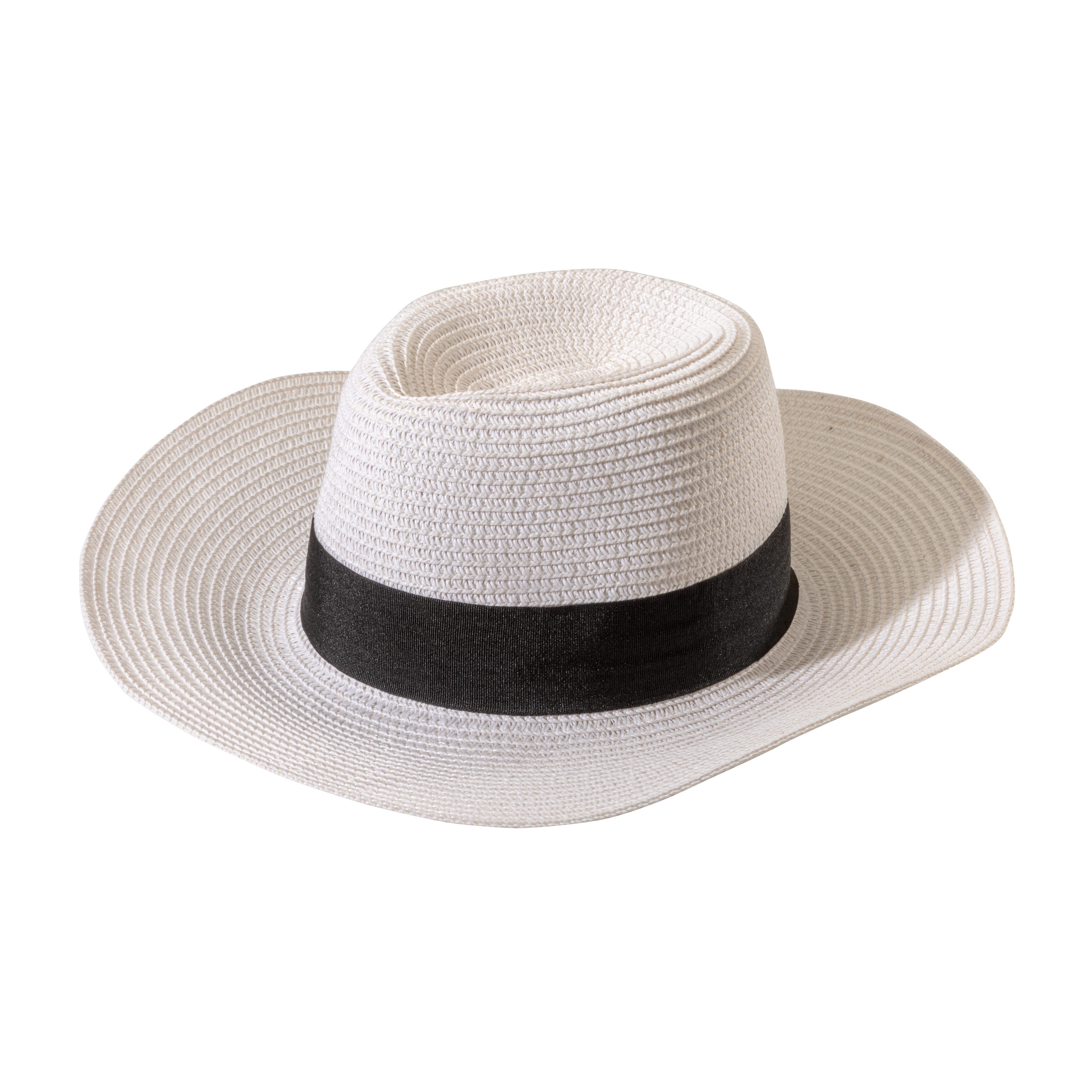 Paper and polyester hat with customisable elastic band Black
