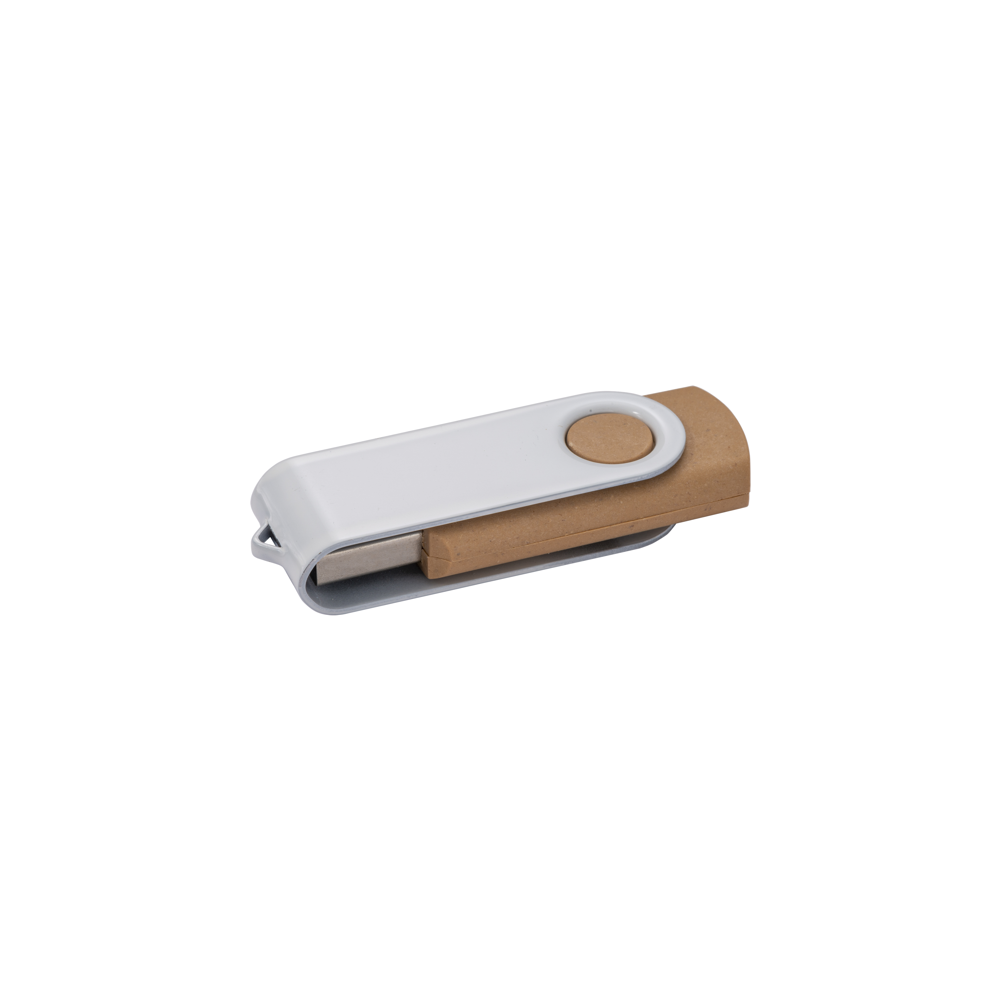 USB flash drive made of wheat straw, biodegradable resin and metal 4Gb White