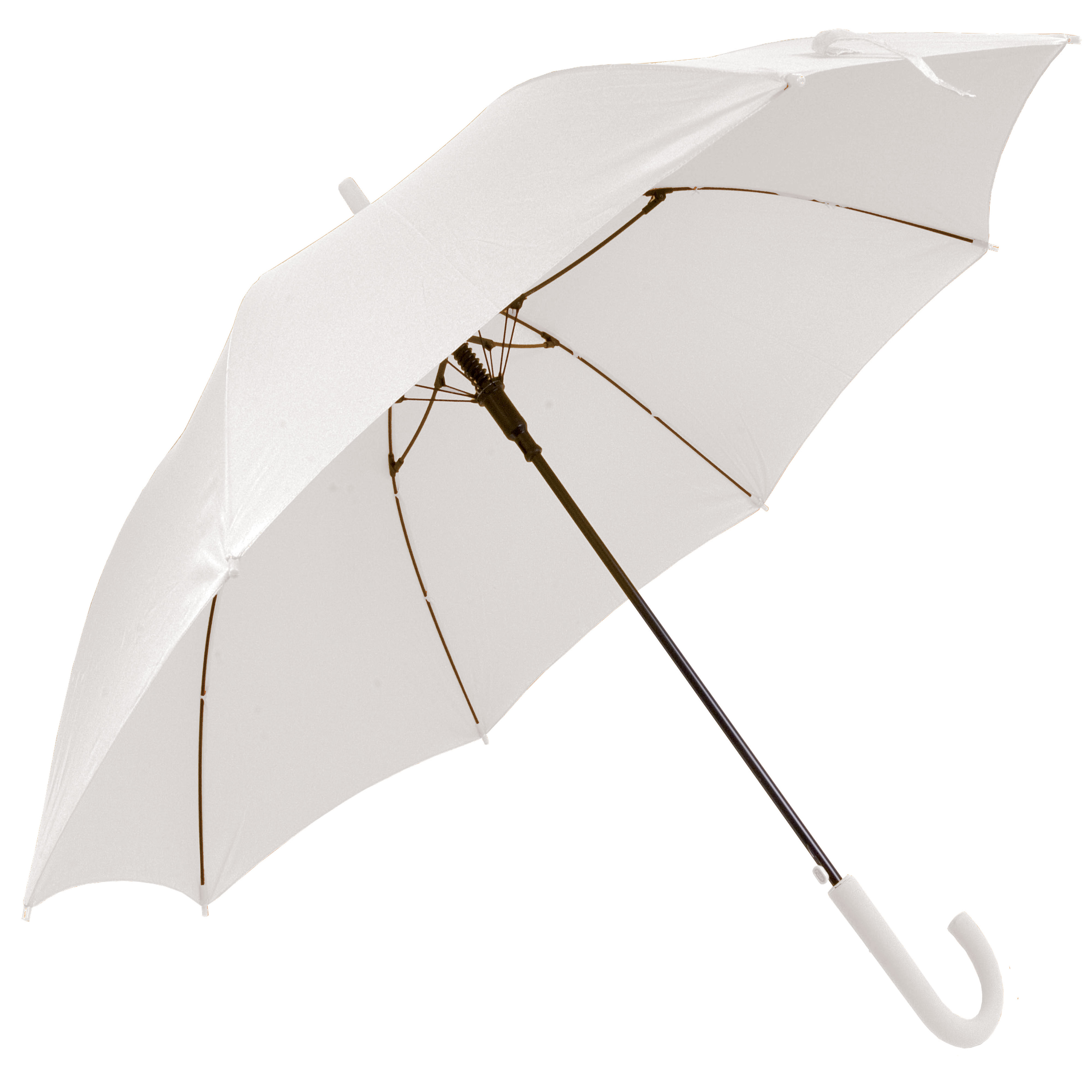 Automatic umbrella with rubberised handle and ferrule White