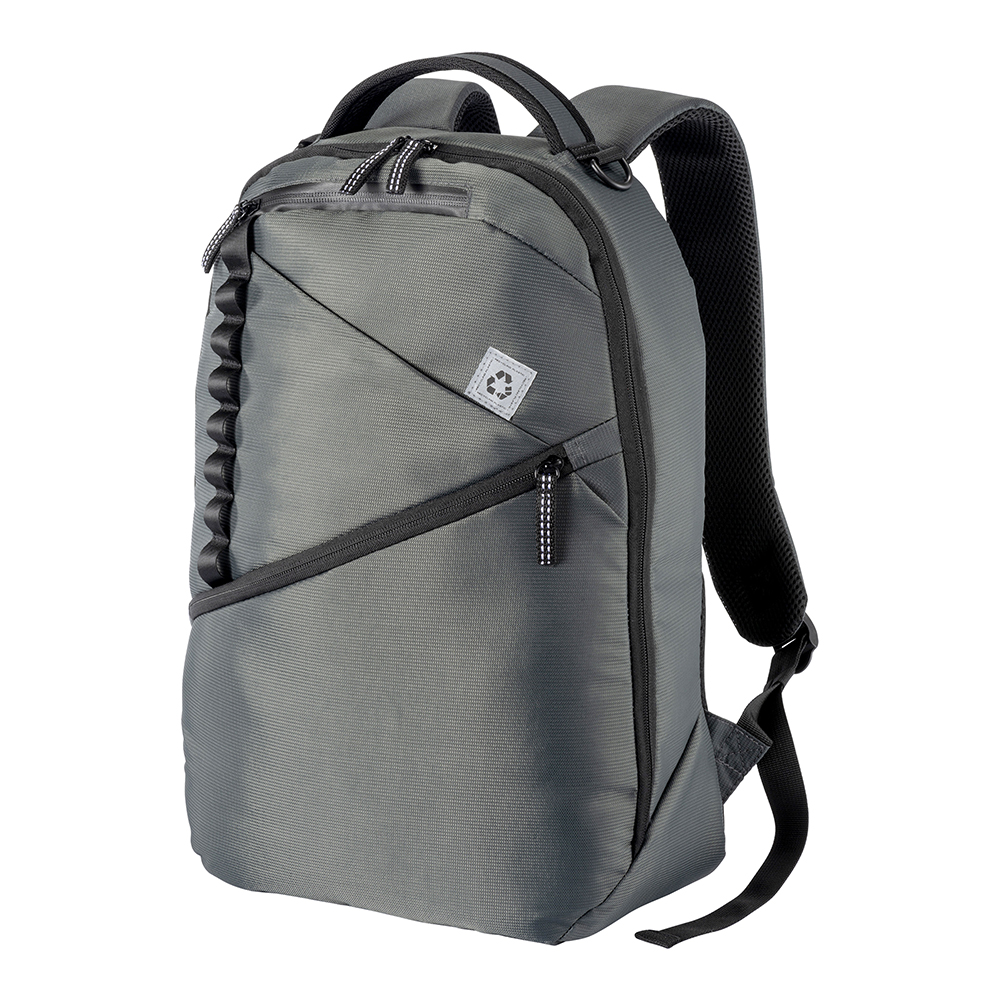 Laptop backpack in recycled PET Grey