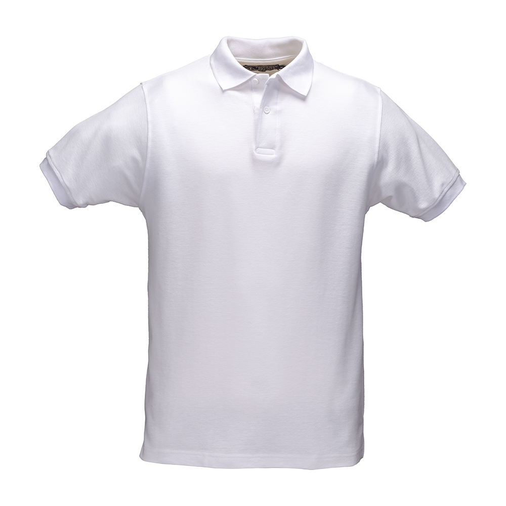 100% piqué cotton (180 g/m2) short-sleeved polo shirt with two-button collar White XL