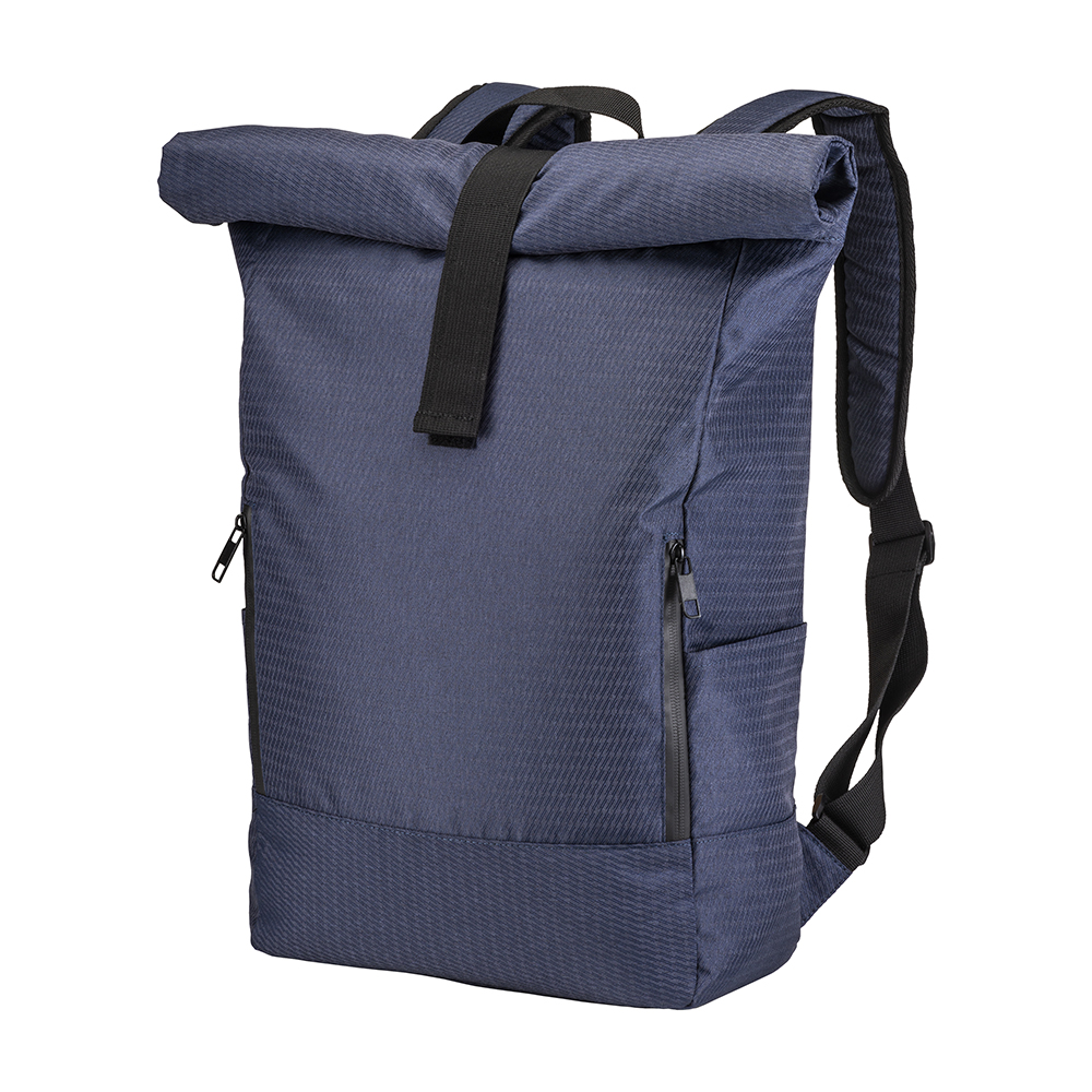 Recycled polyester laptop backpack with ecological dyeing Blue