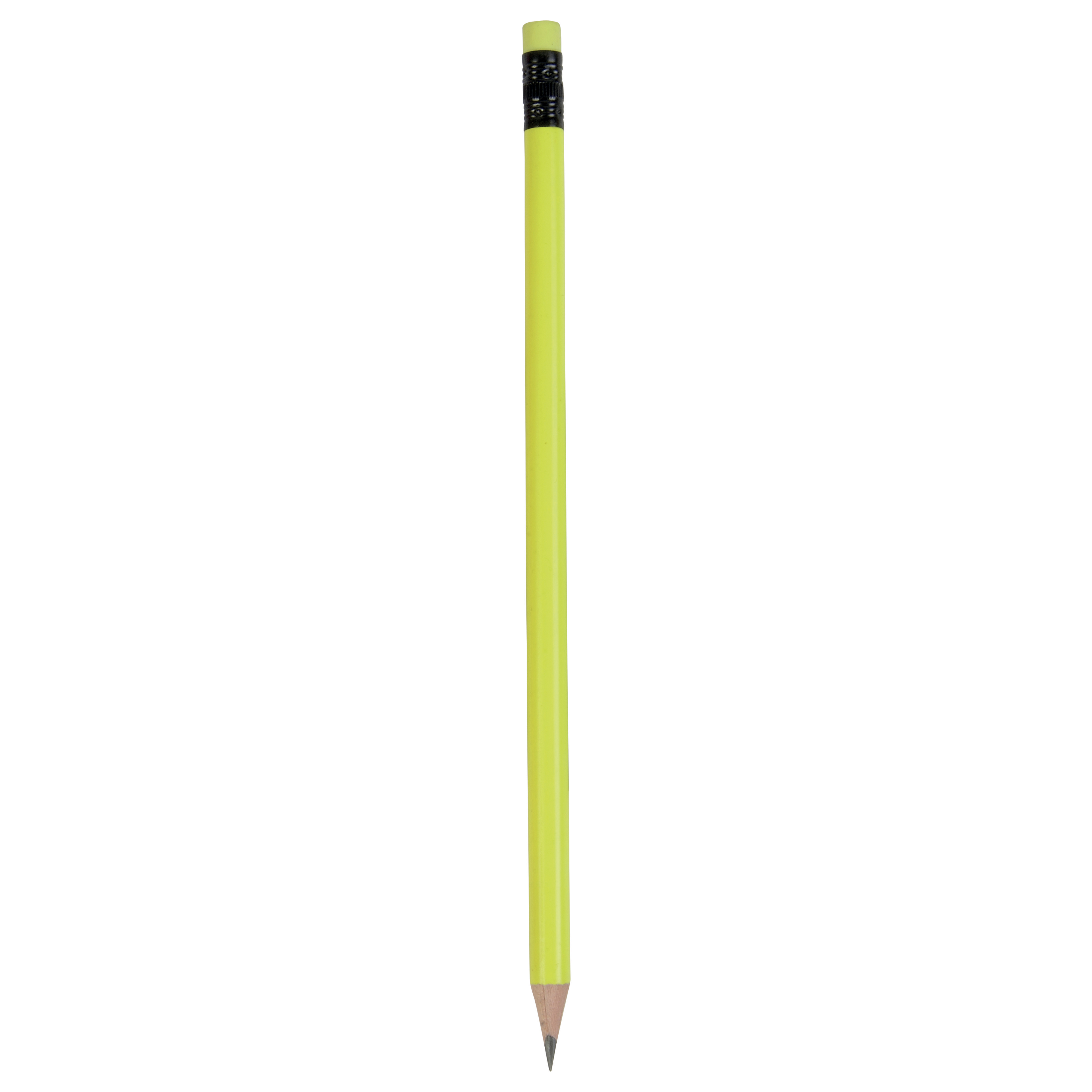 Wooden pencil with graphite lead, cylindrical cross-section Yellow