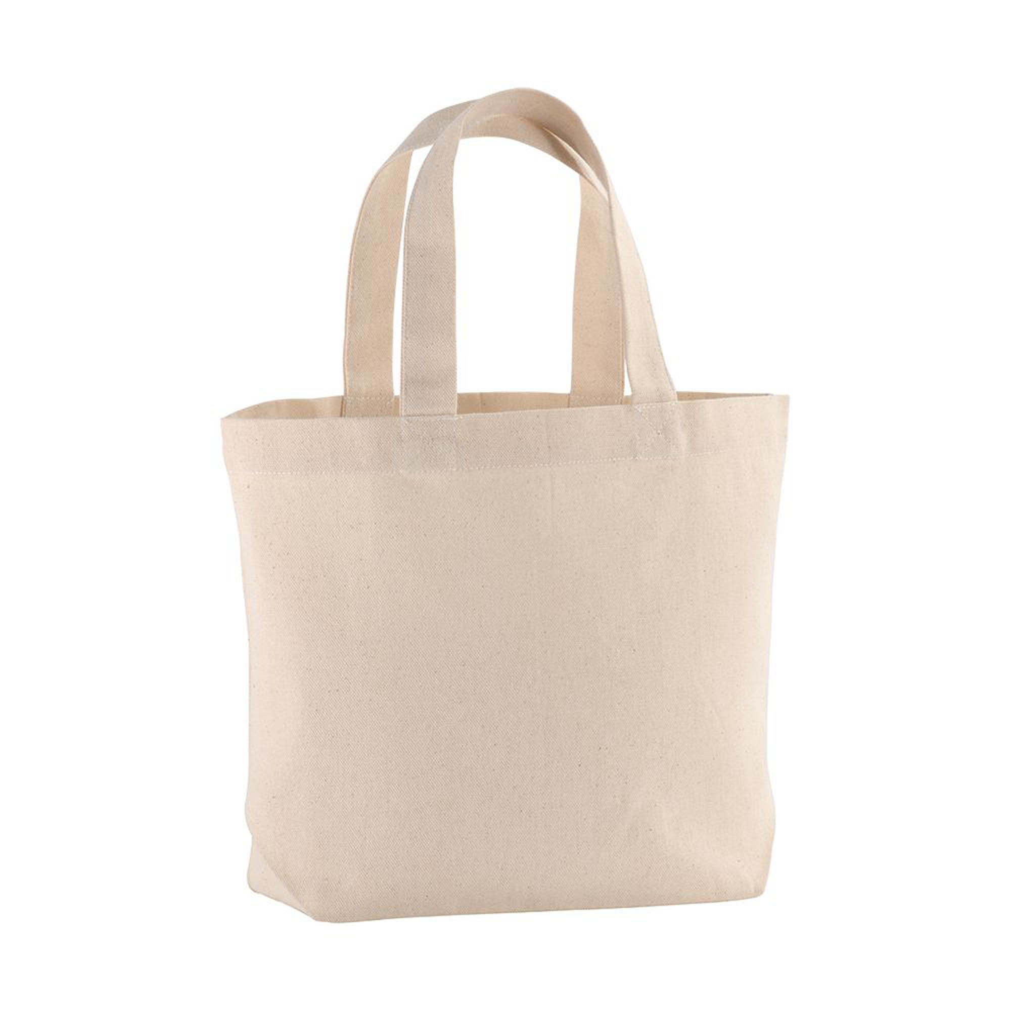120 g/m2 cotton shopping bag, short handles and bottom gusset Natural