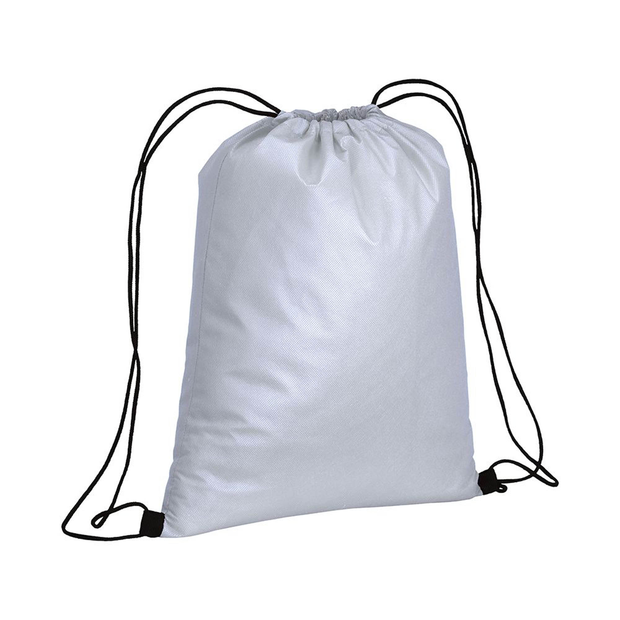 Non woven drawstring backpack White