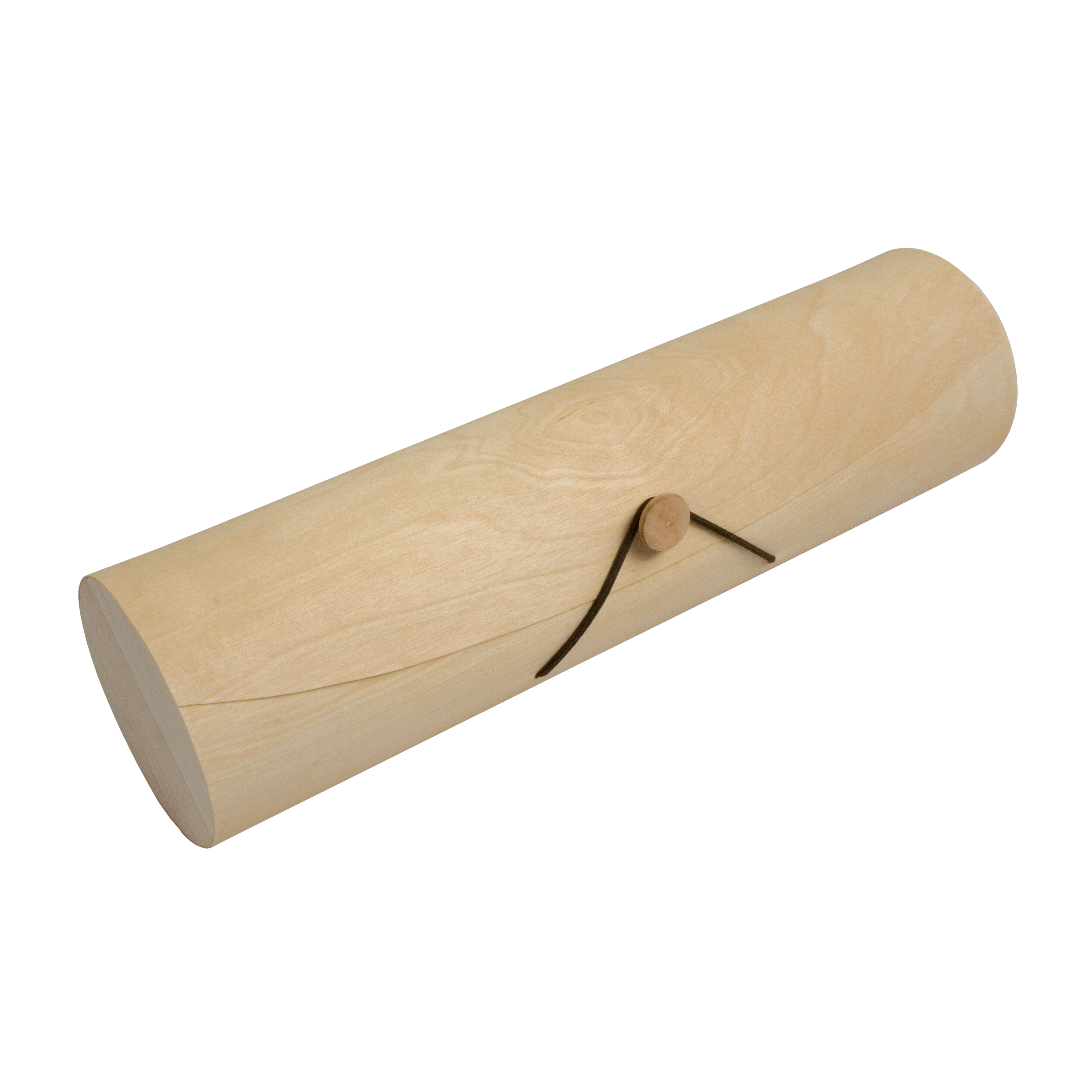 Cylindrical pine wood bottle holder (1 bottle) with elastic closure Brown