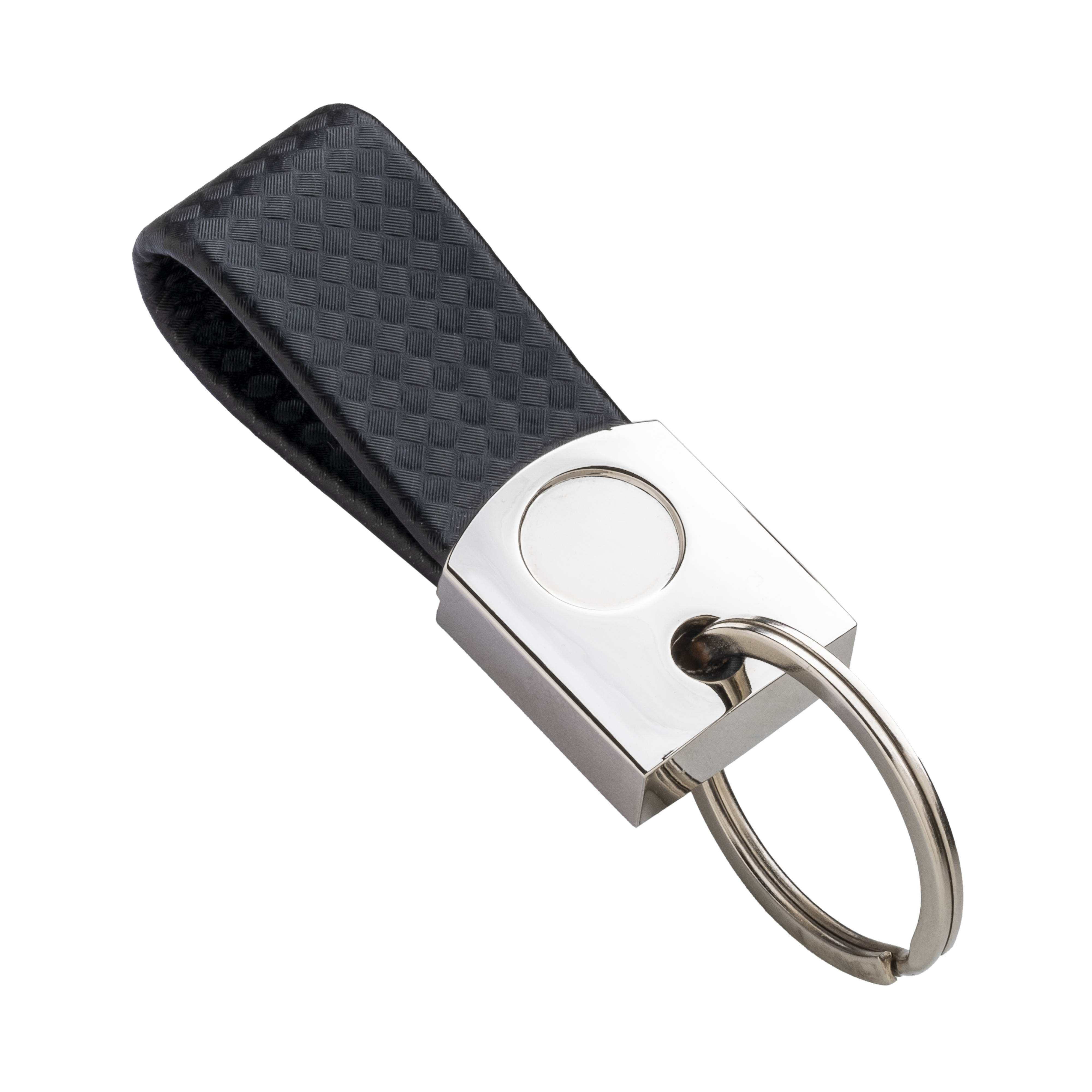 Metal and PU key ring with space for resin logo Black