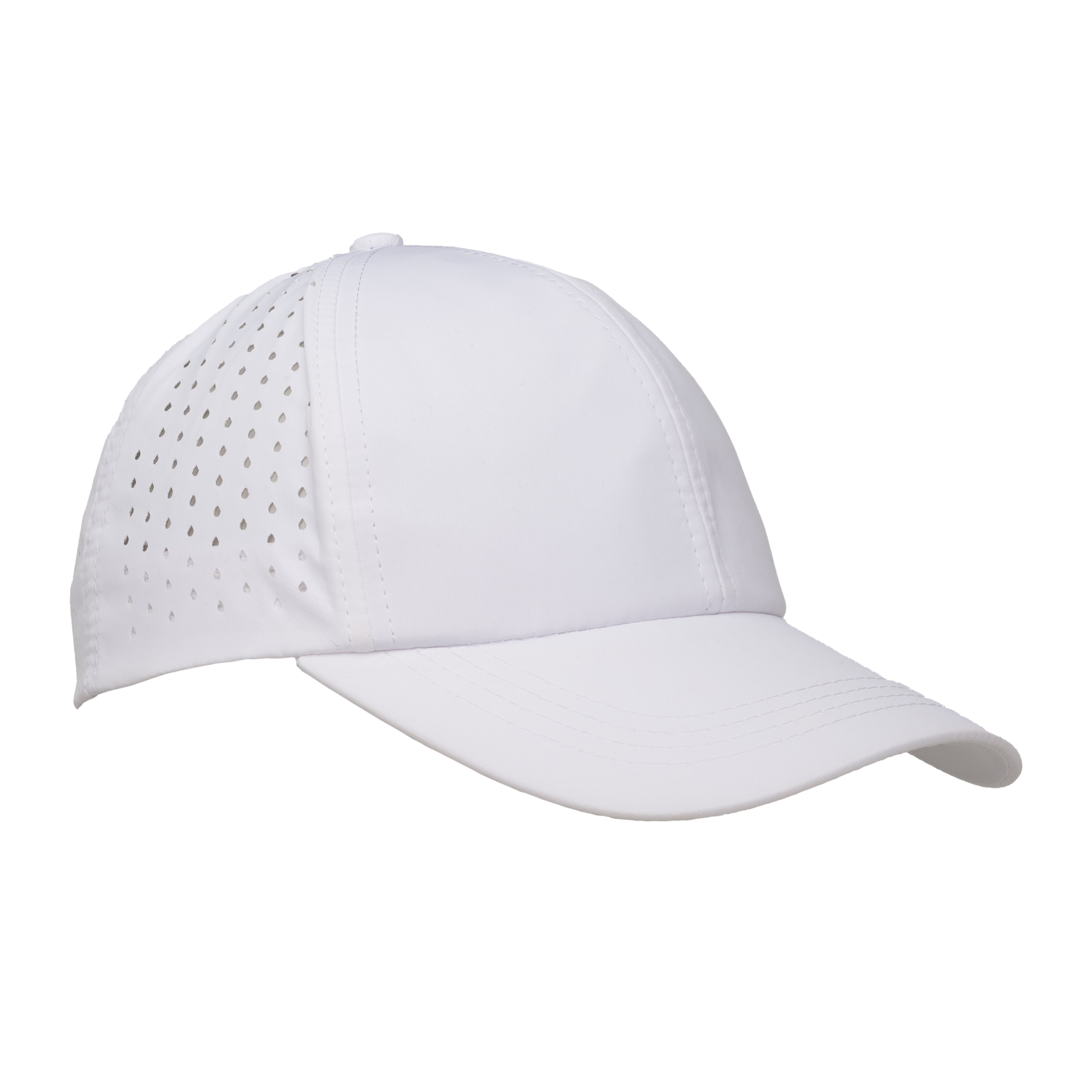Polyester composite baseball cap, 6 panels White