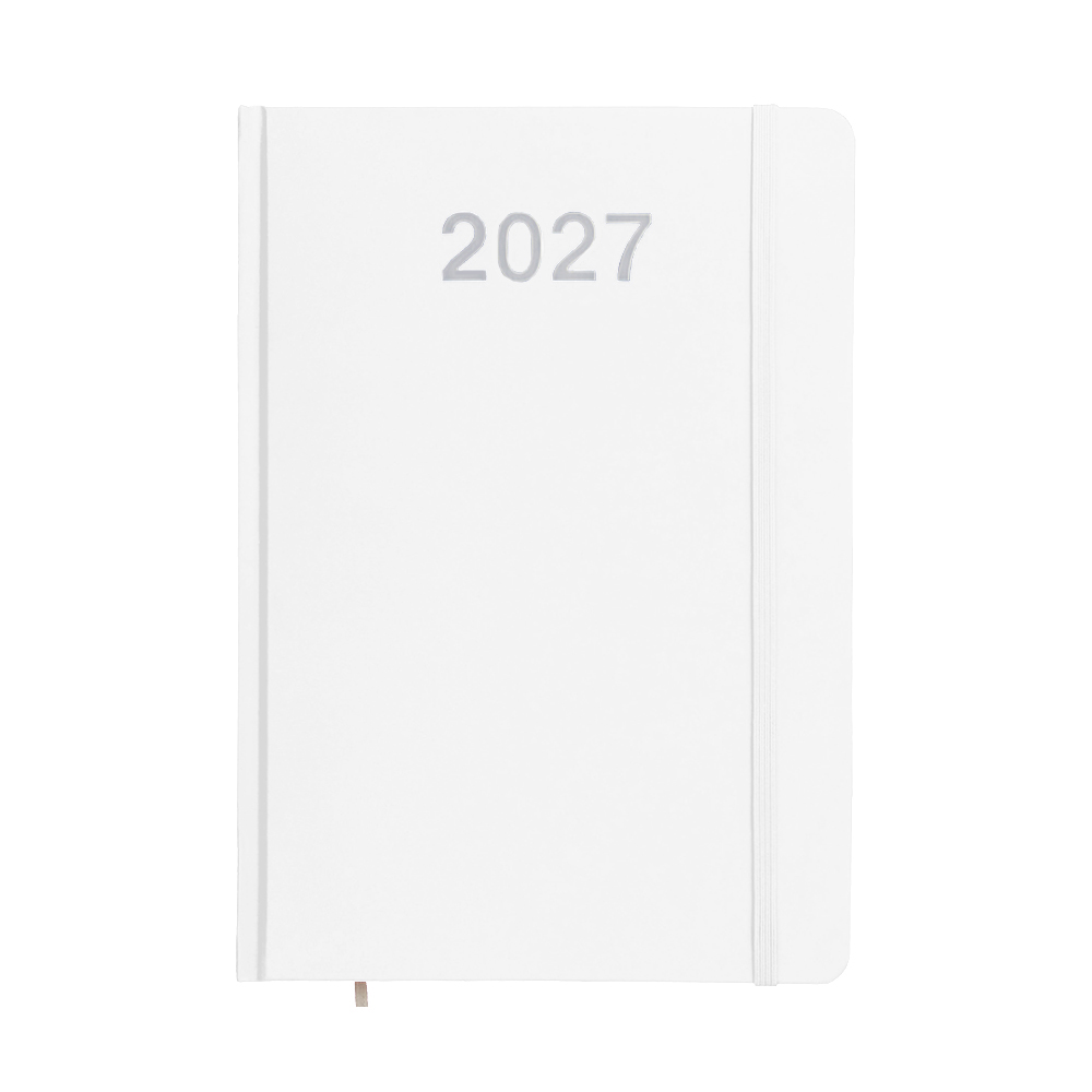 Weekly diary 2027, laminated hardback cover White