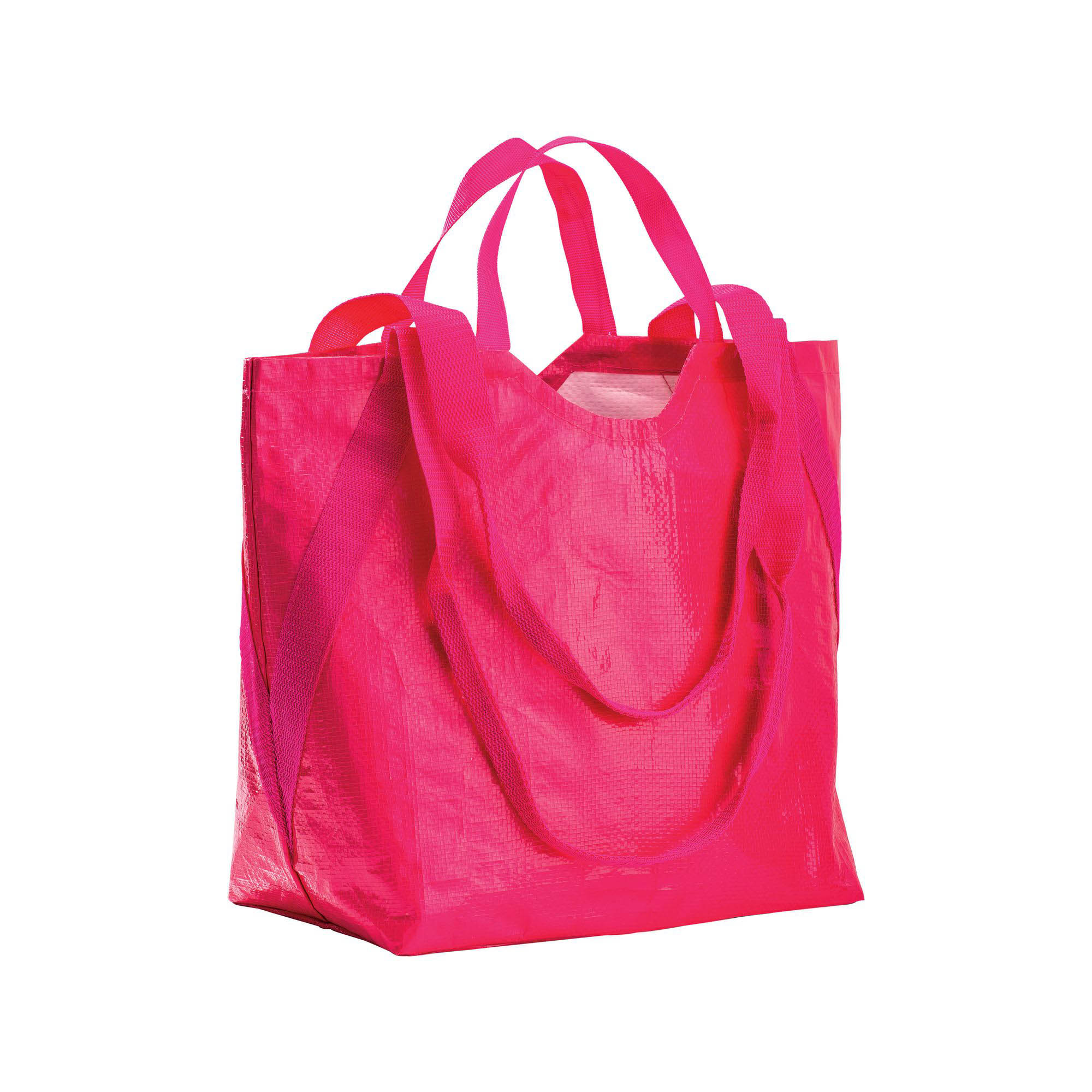 PP shopping bag with double handles (long and short) Fuchsia