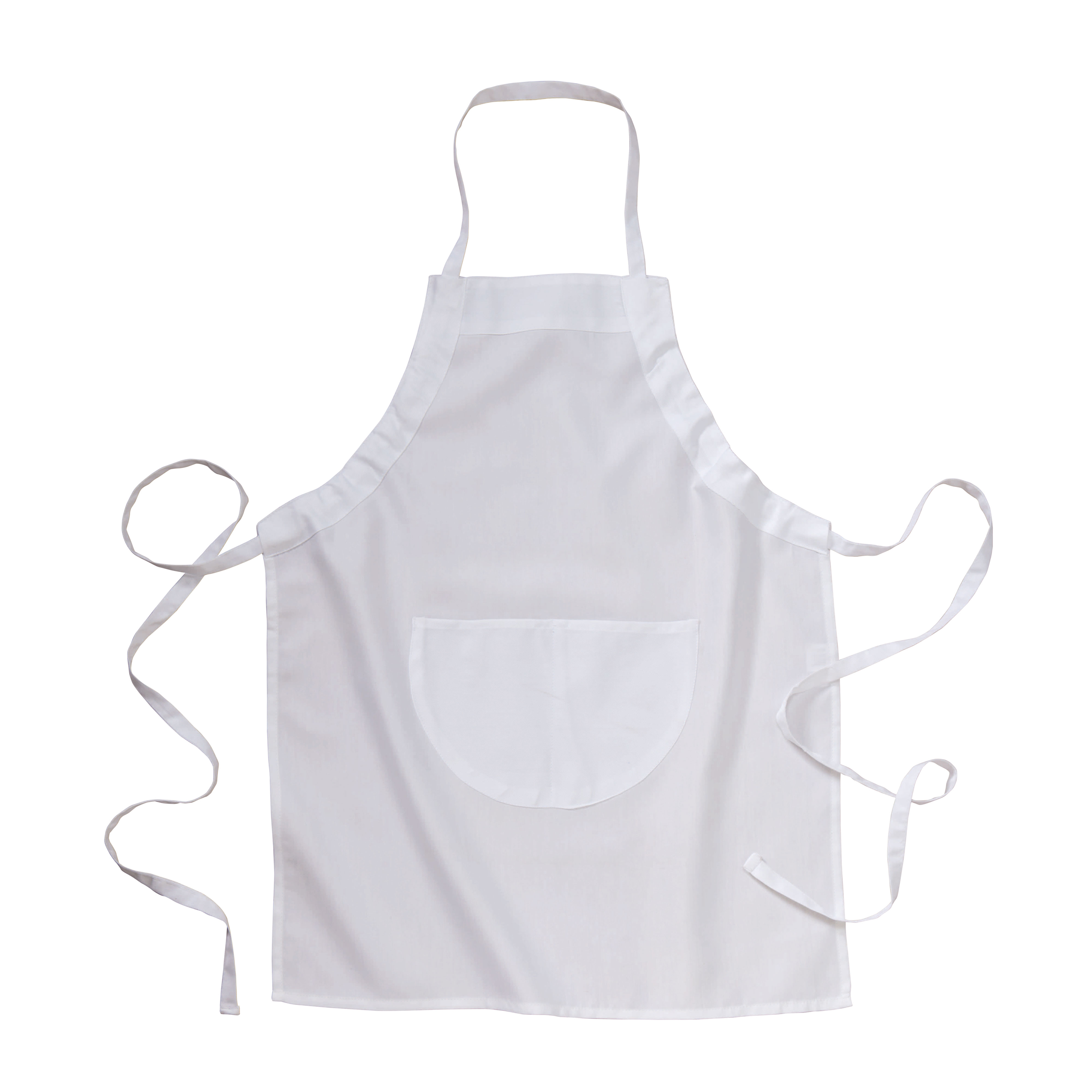 Adjustable apron with a large pocket White