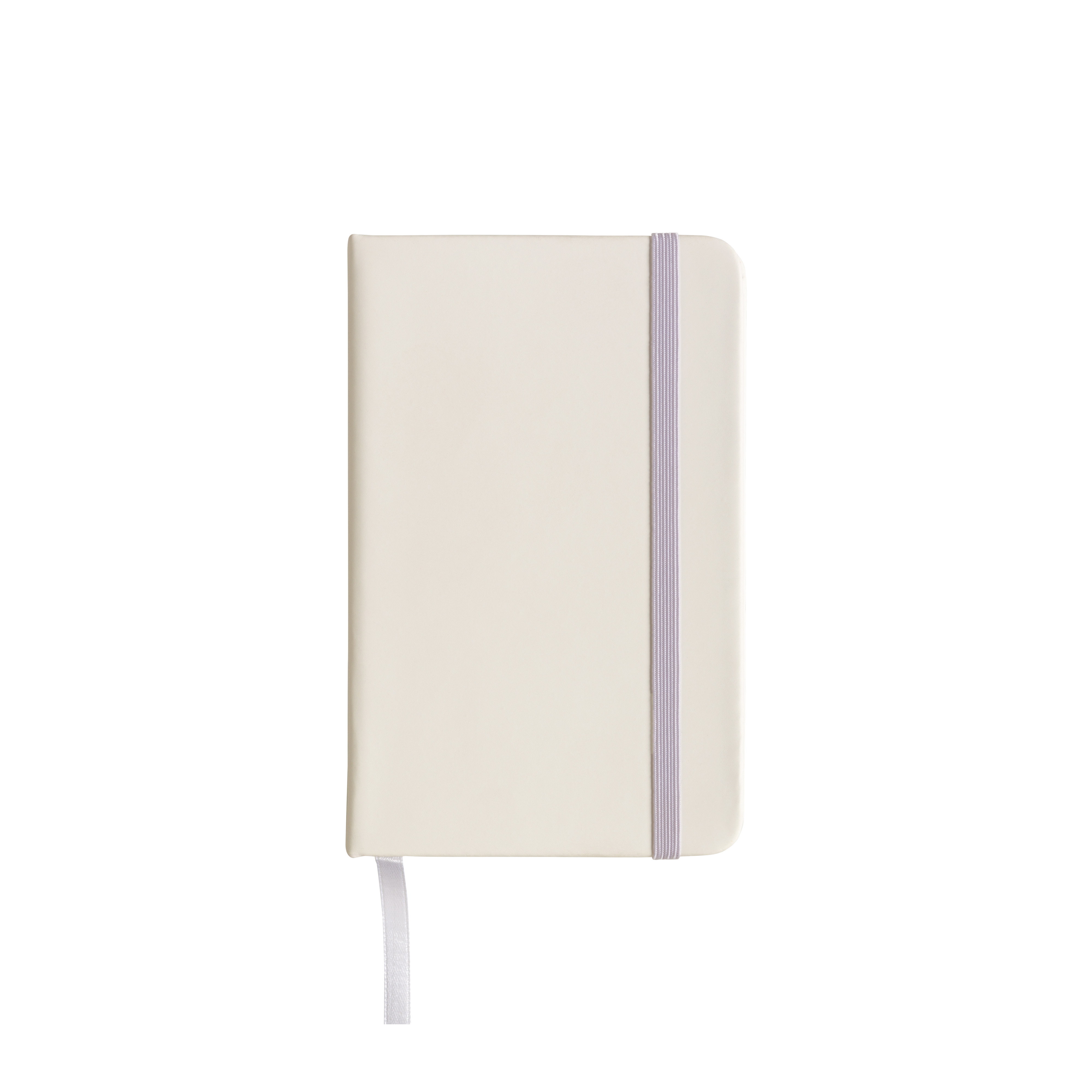 Pu notebook with coloured elastic, ruled sheets (80 pages), satin bookmark White