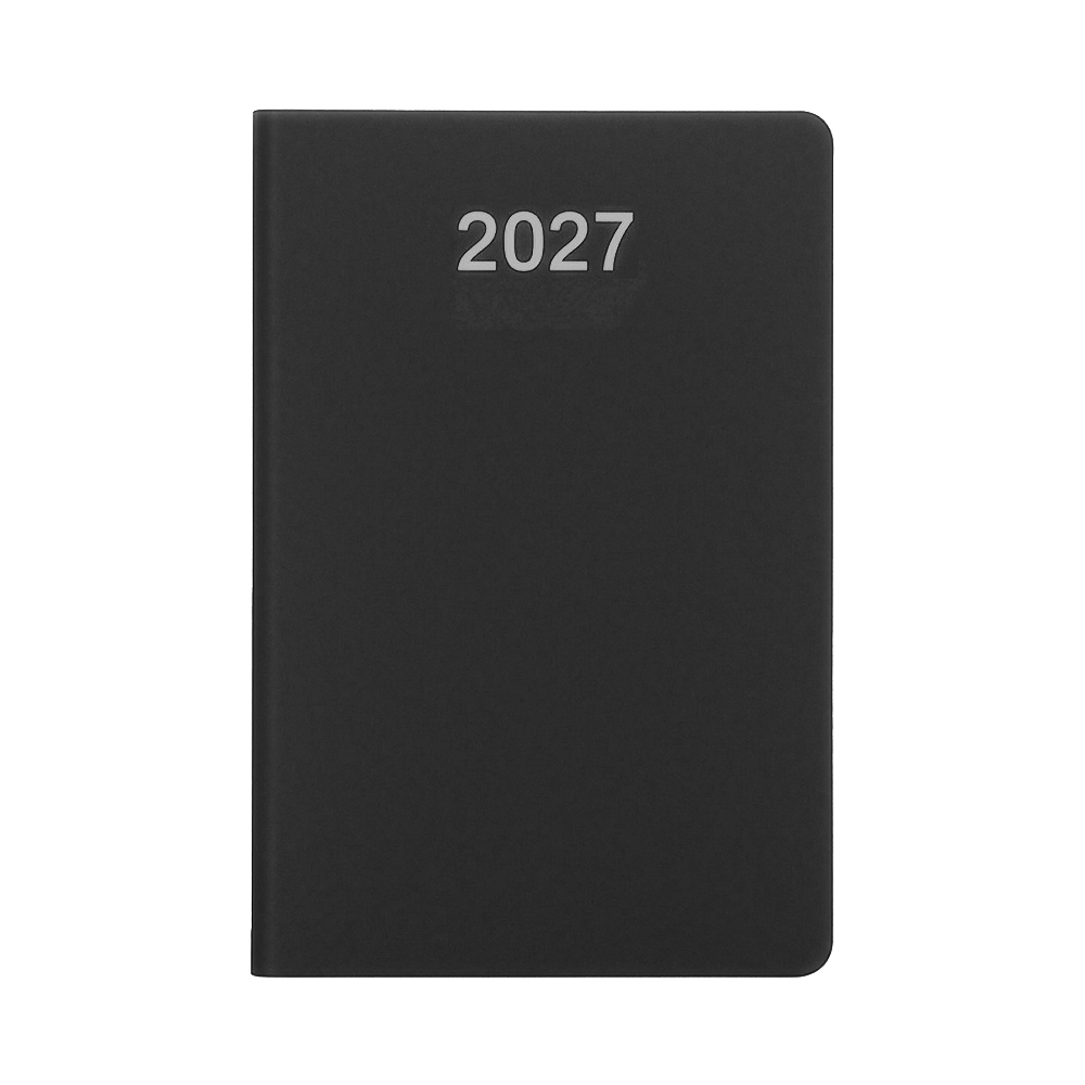 Daily planner 2027. Soft cover in soft PU with colored page edges White
