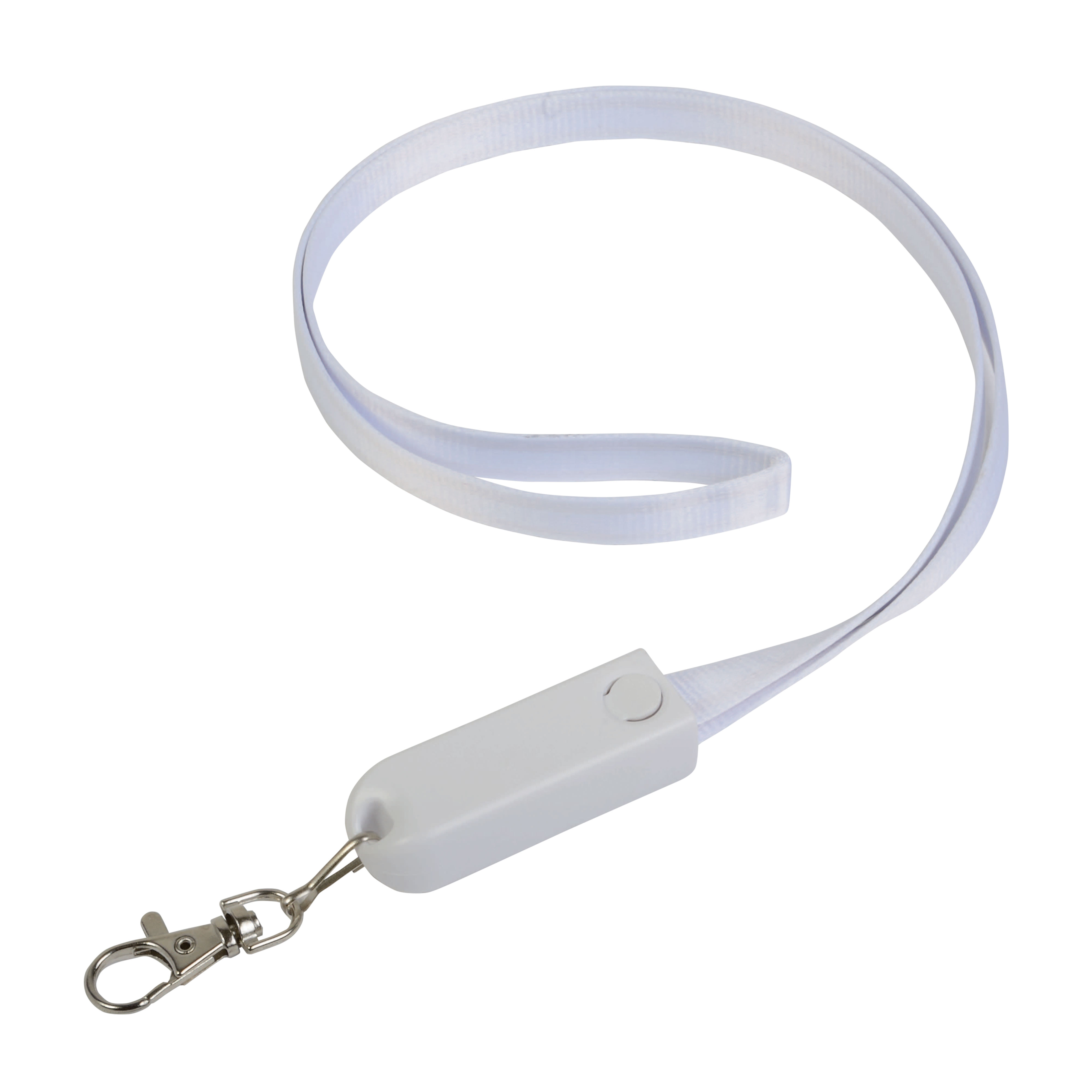 Lanyard with snap hook, with charging cable function with Micro-USB/Lightning/USB type C/U White