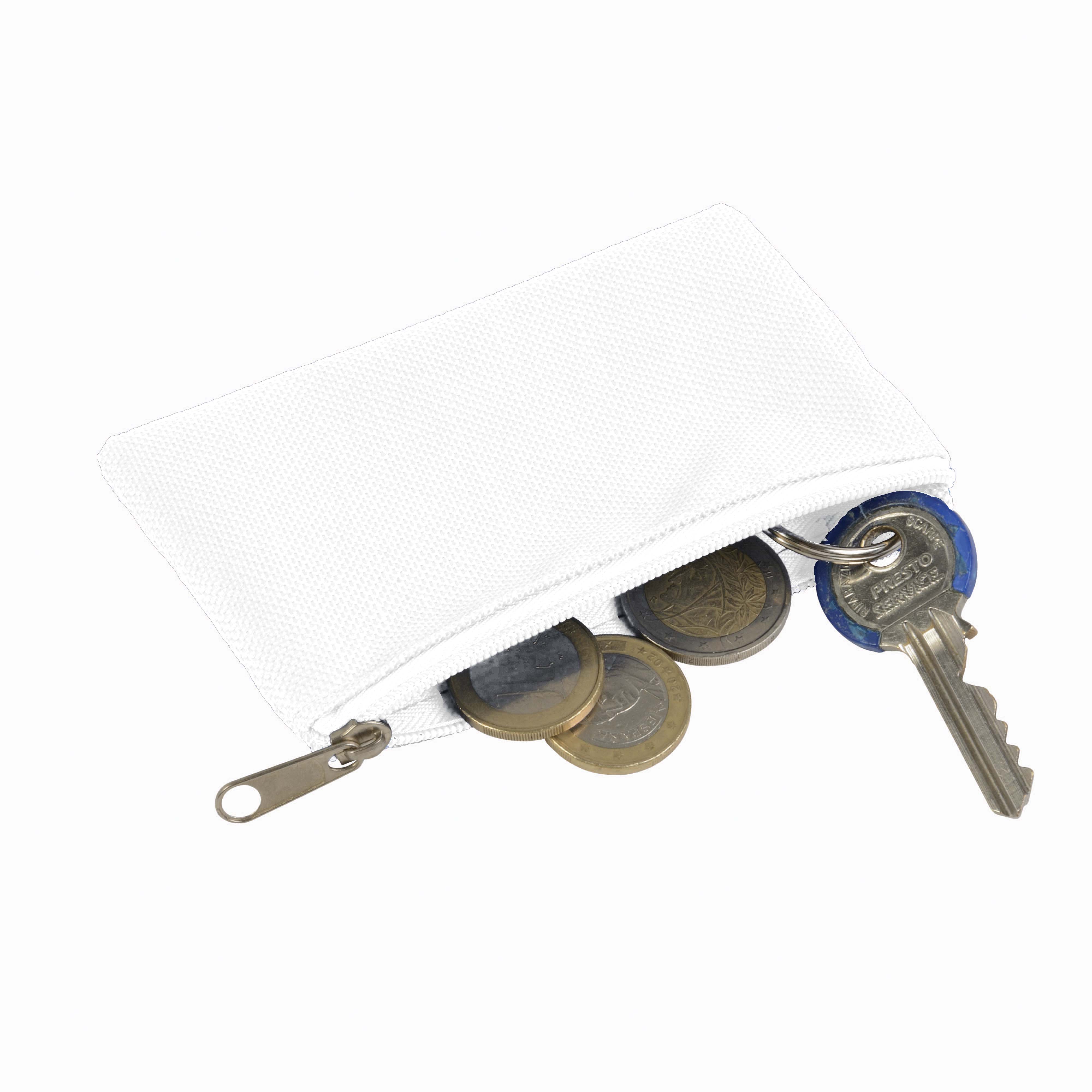 600D polyester keychain/purse bag White
