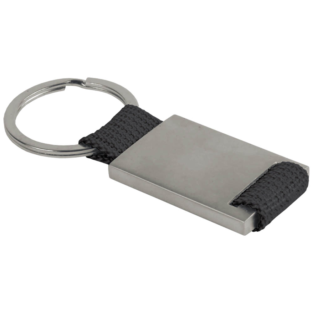 Metal and nylon key ring in a black box Black