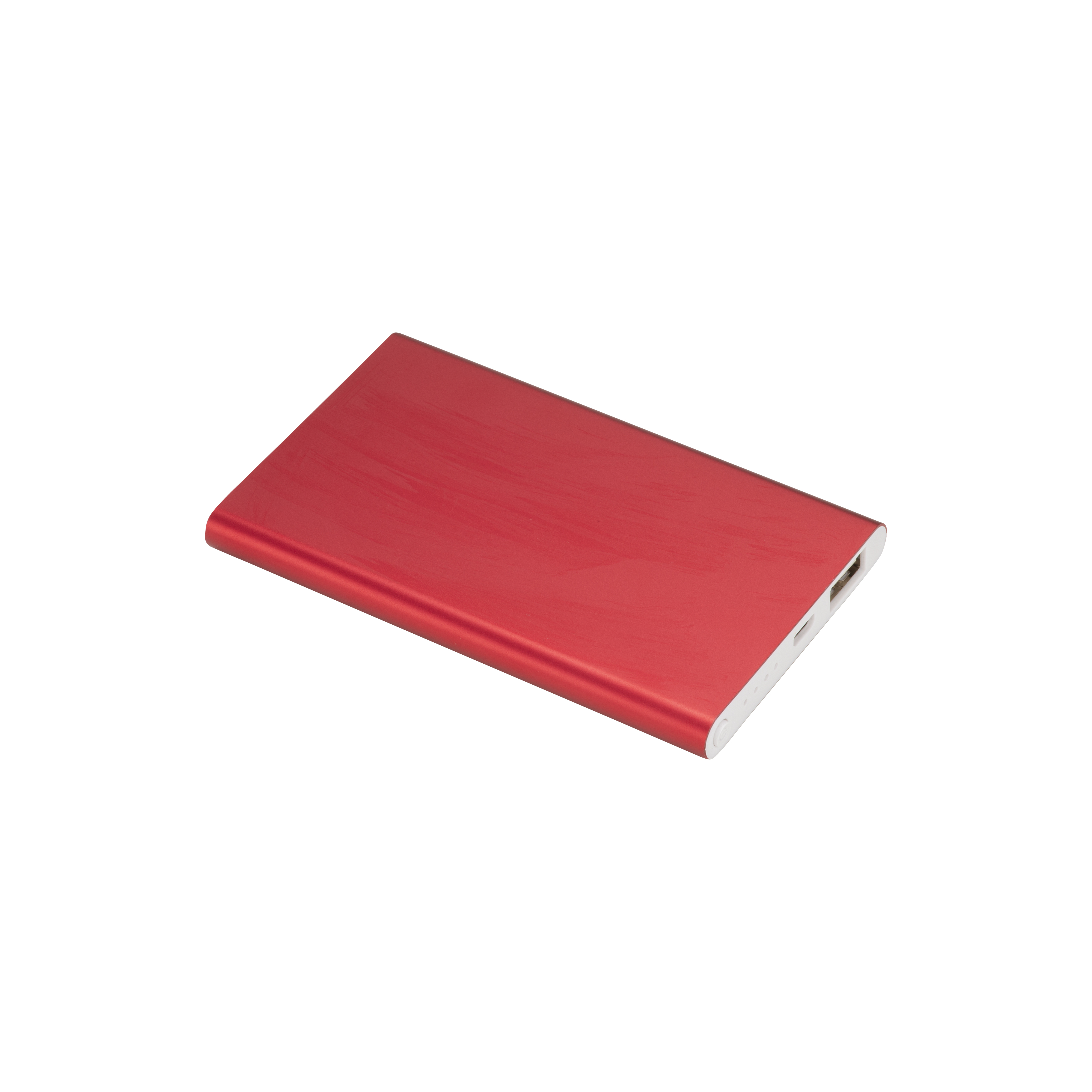 4000mAh aluminium power bank. Max Output 5V-1000mA-Input 5V-1000mA Red