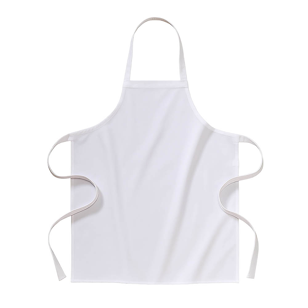 100% cotton (180 g/m2) long white cooking apron, 70 x 85cm White