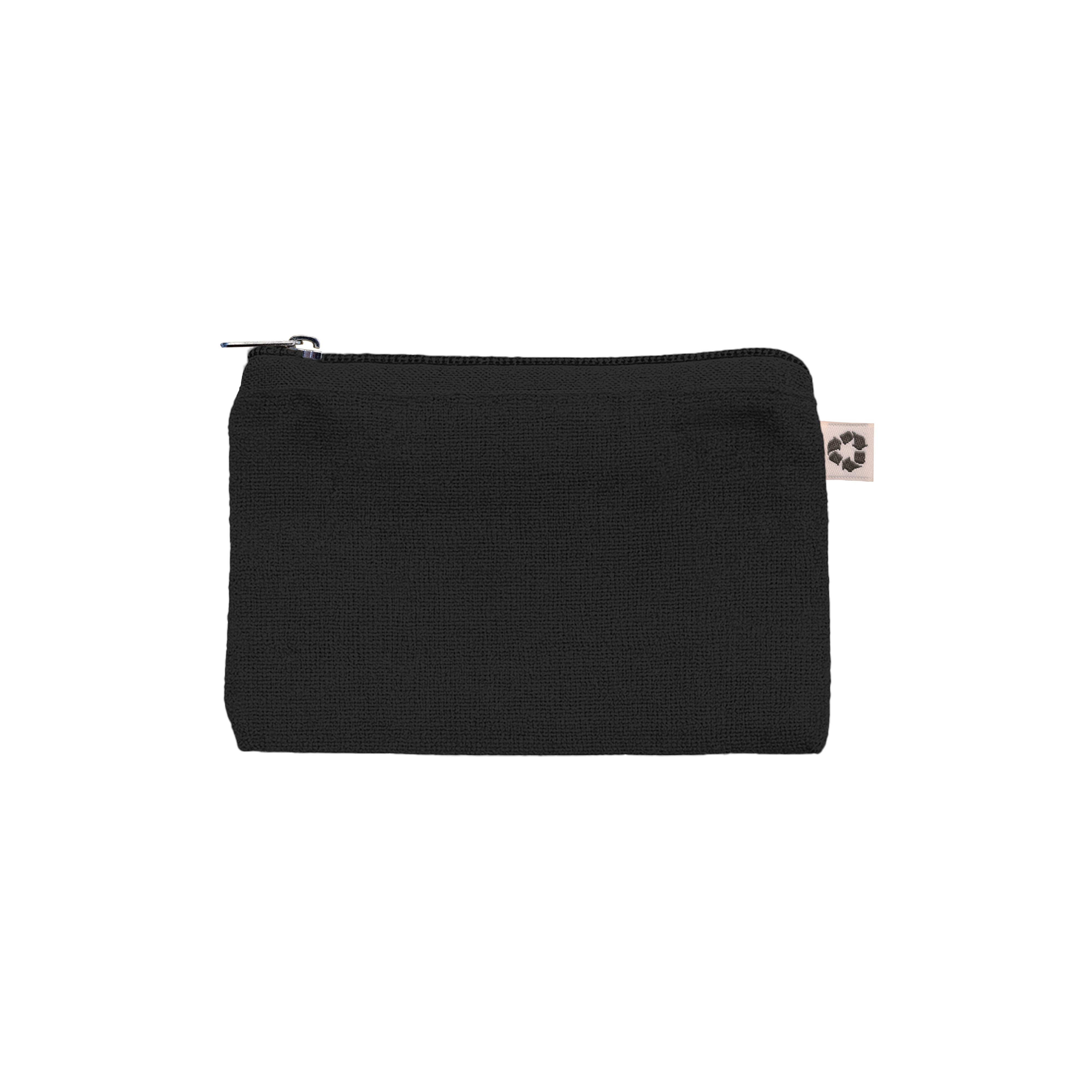 Pouch in recycled cotton 220 g/m2 with removable internal keyring Black
