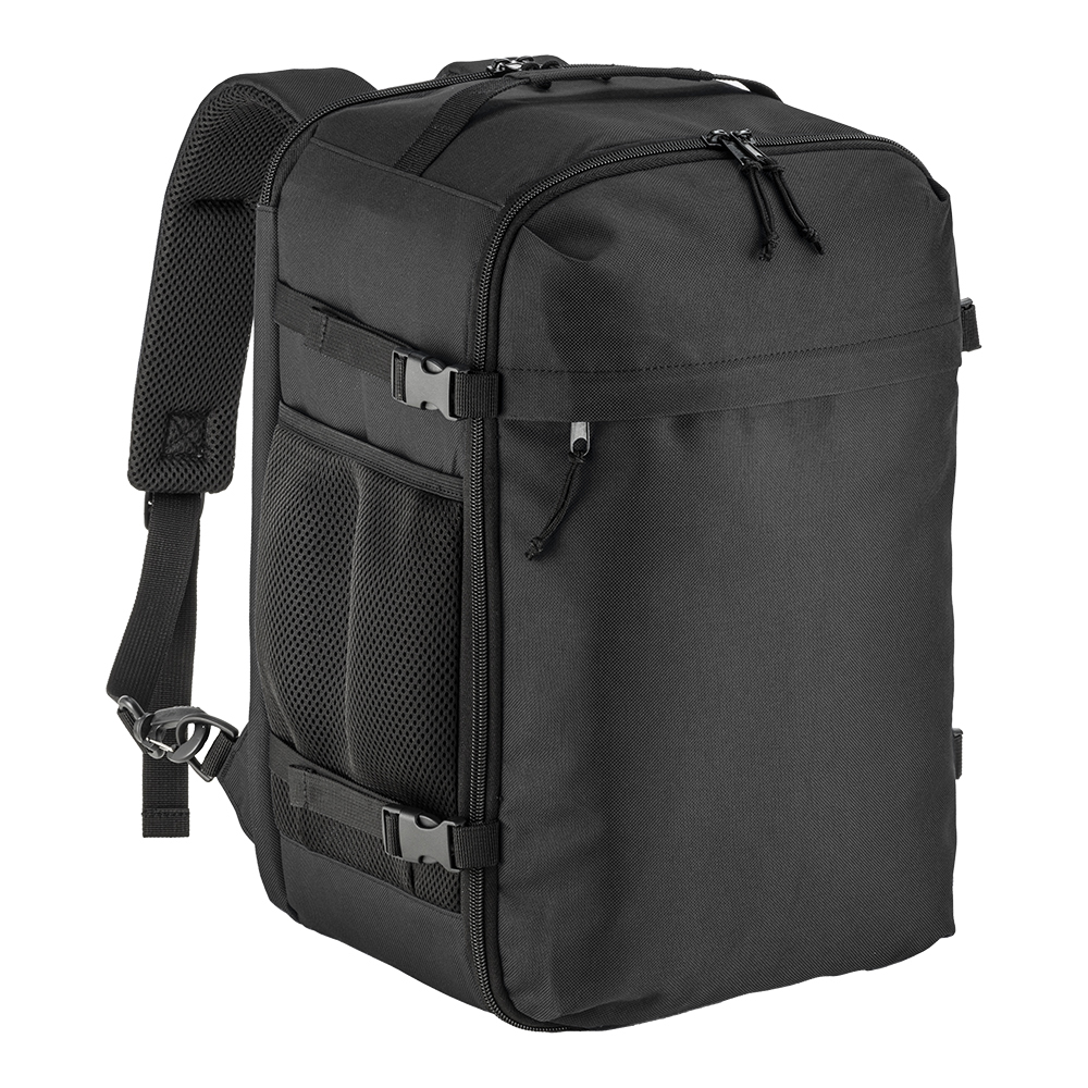 Cabin size travel backpack with laptop holder (15) in 600D polyester Black