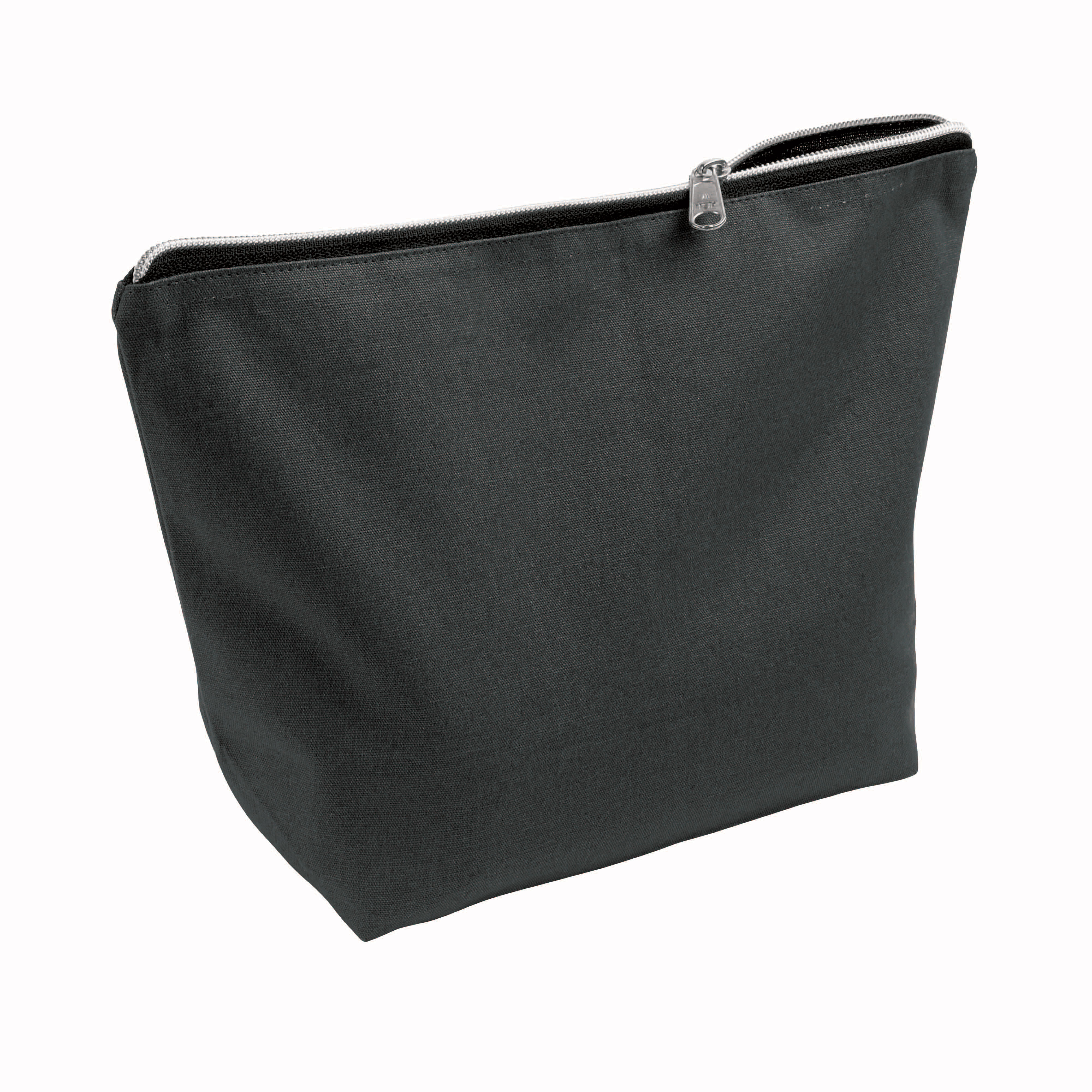 Brushed cotton beauty case 10 oz with zipper Black