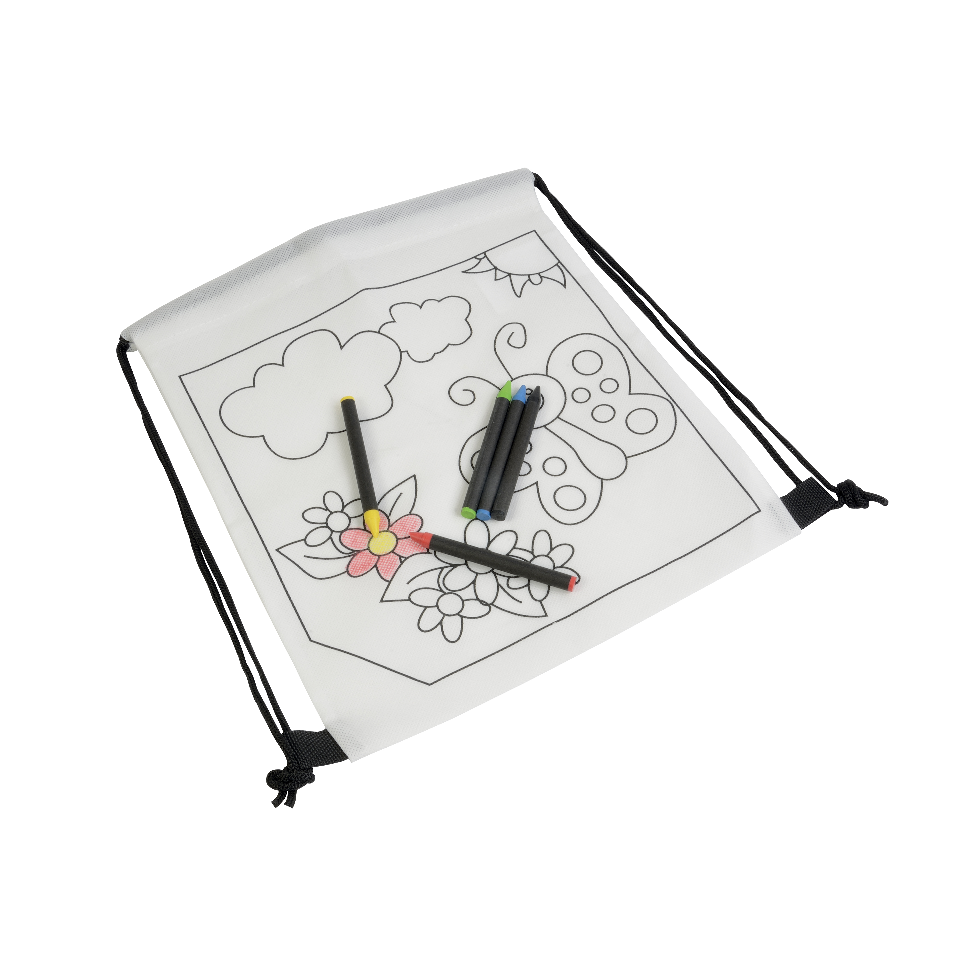 5 wax with cylindrical cross-sections, in non-woven colorable mini bagpack White