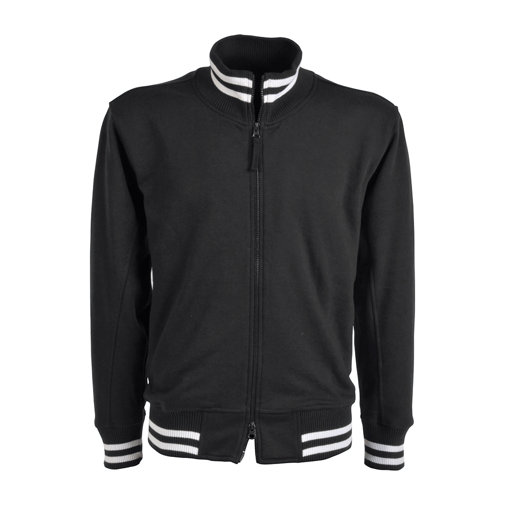 Men s sweatshirt with full zipper, 60% cotton/40% polyester (280 g/m2) Black XXL