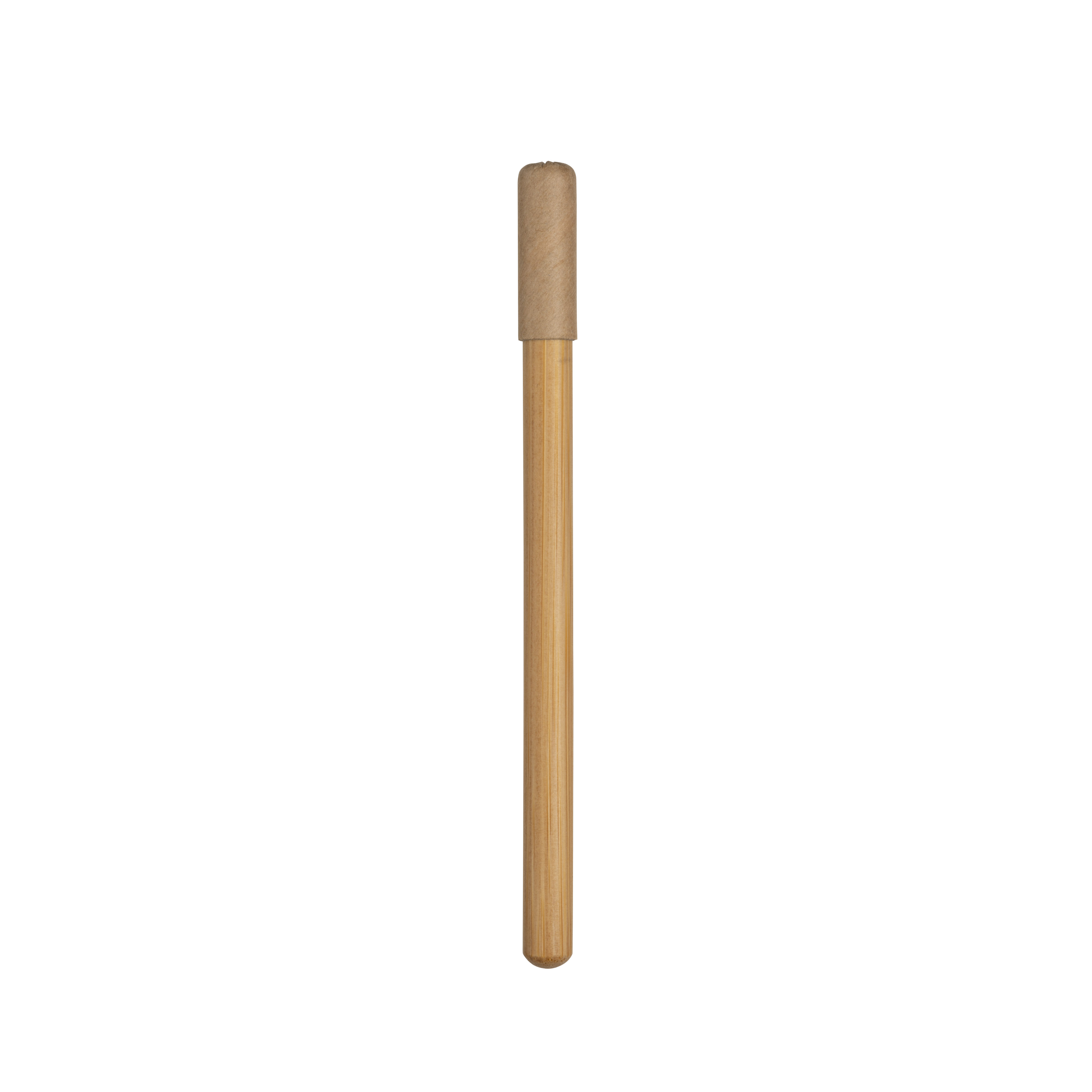 Long -lasting HB bamboo pencil with  cylindrical section, paper cap Natural