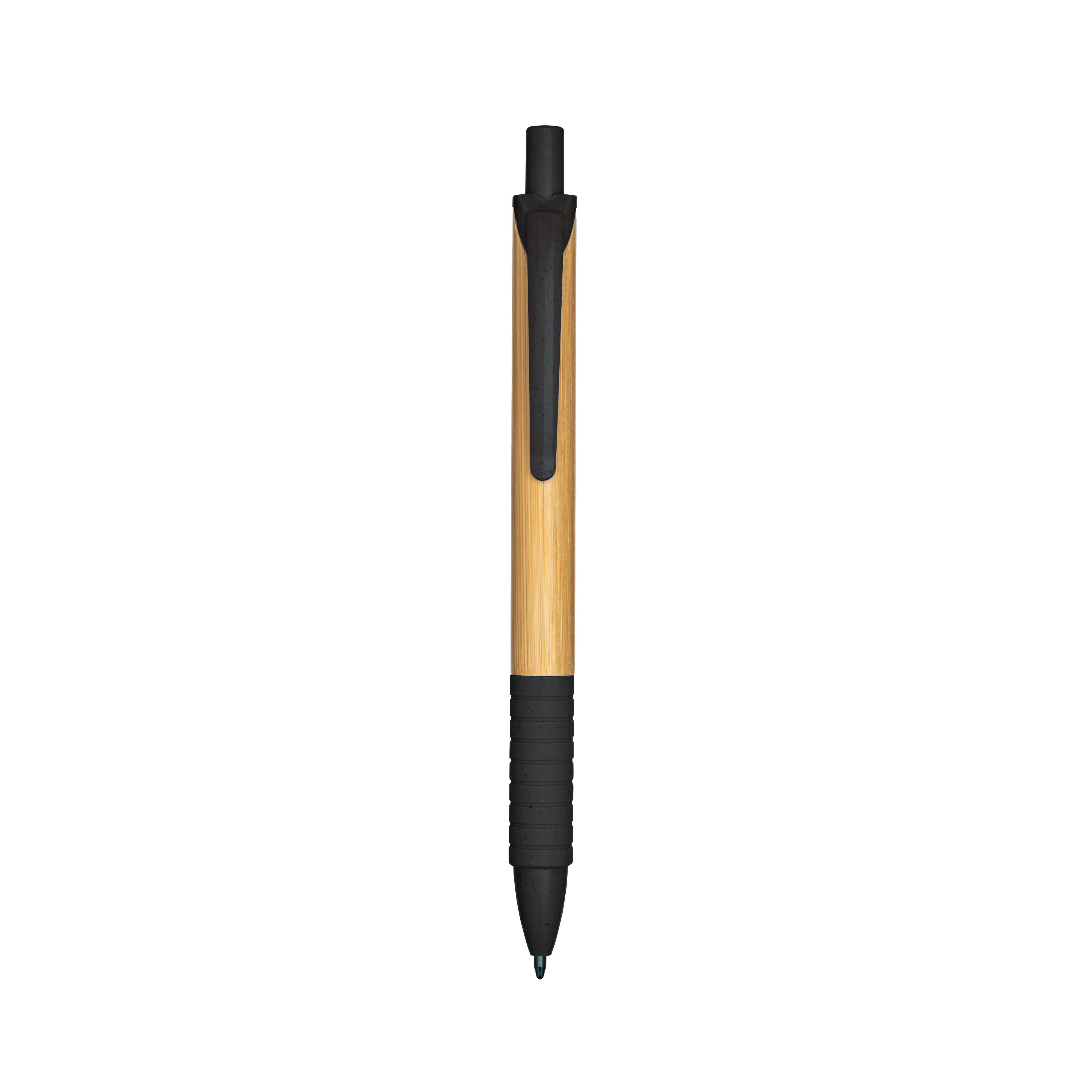 Bamboo and wheat straw snap pen Black