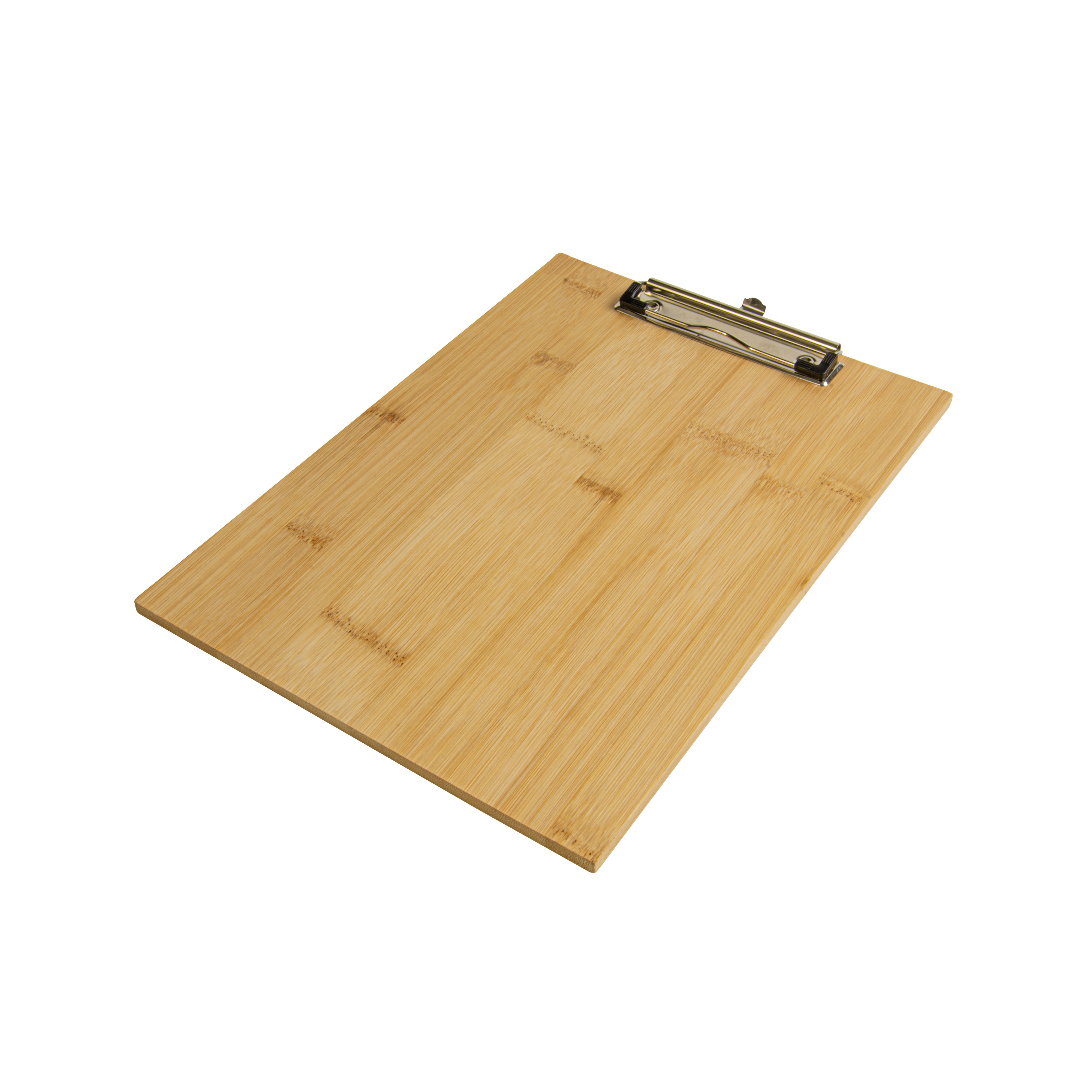 Bamboo A4 folder with metal clip Brown