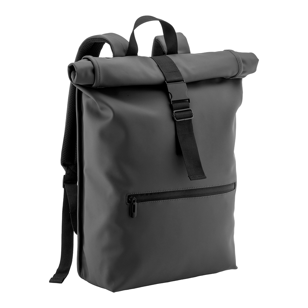 Laptop backpack (15) in soft PU water resistant Black
