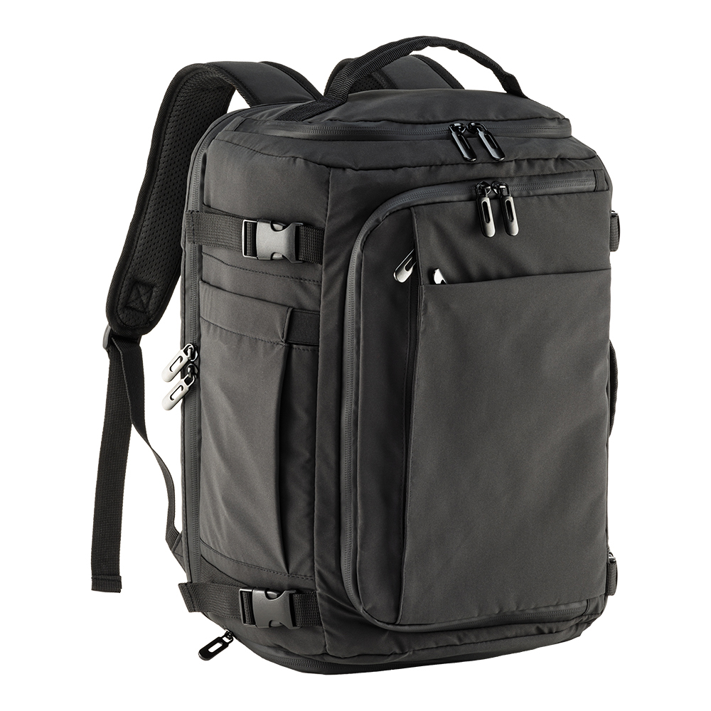 Cabin size travel backpack / suitcase with laptop holder (15) in polyester Black