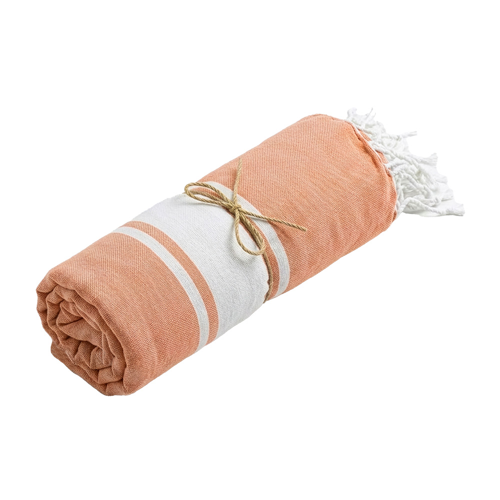 GRS-certified 150 g/m2 recycled cotton beach towel Orange