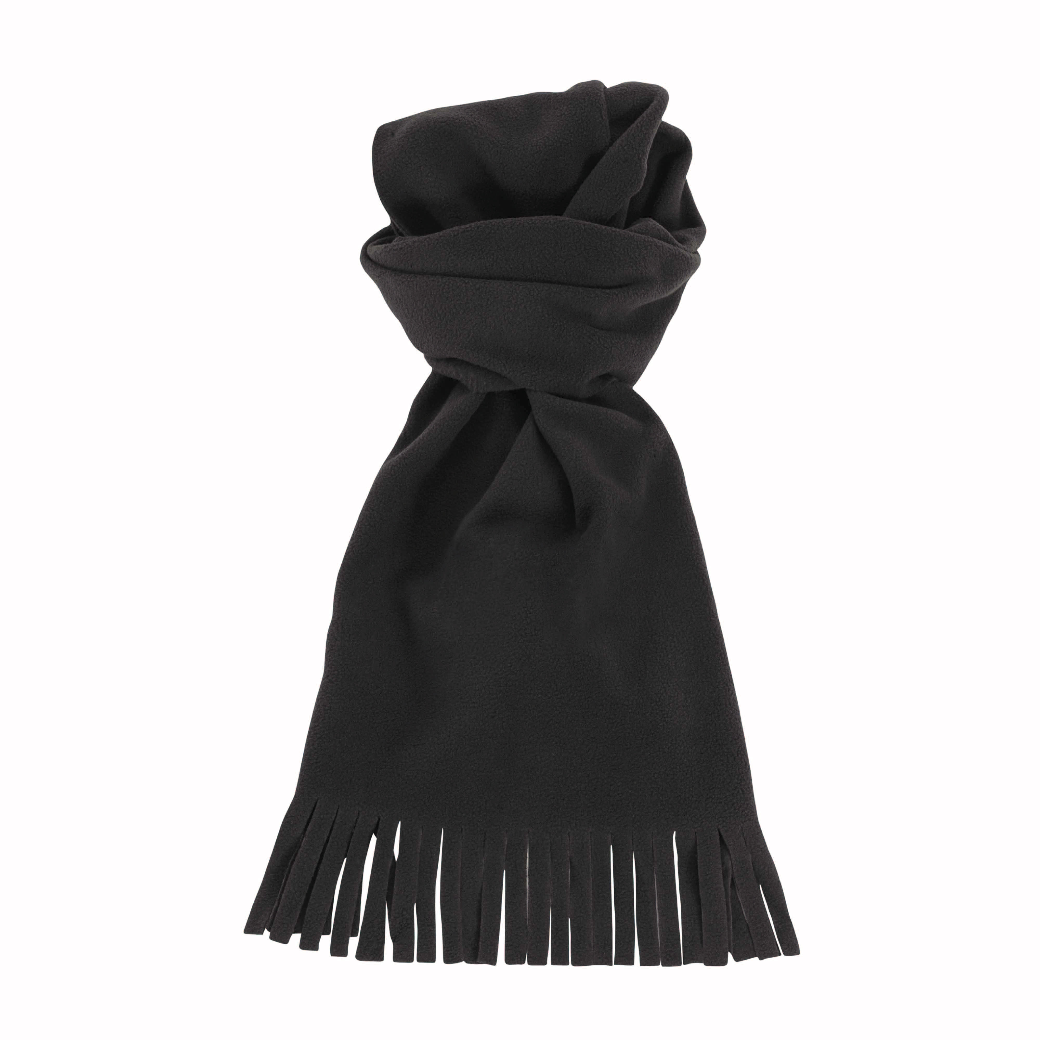 Fleece scarf with tassels Black