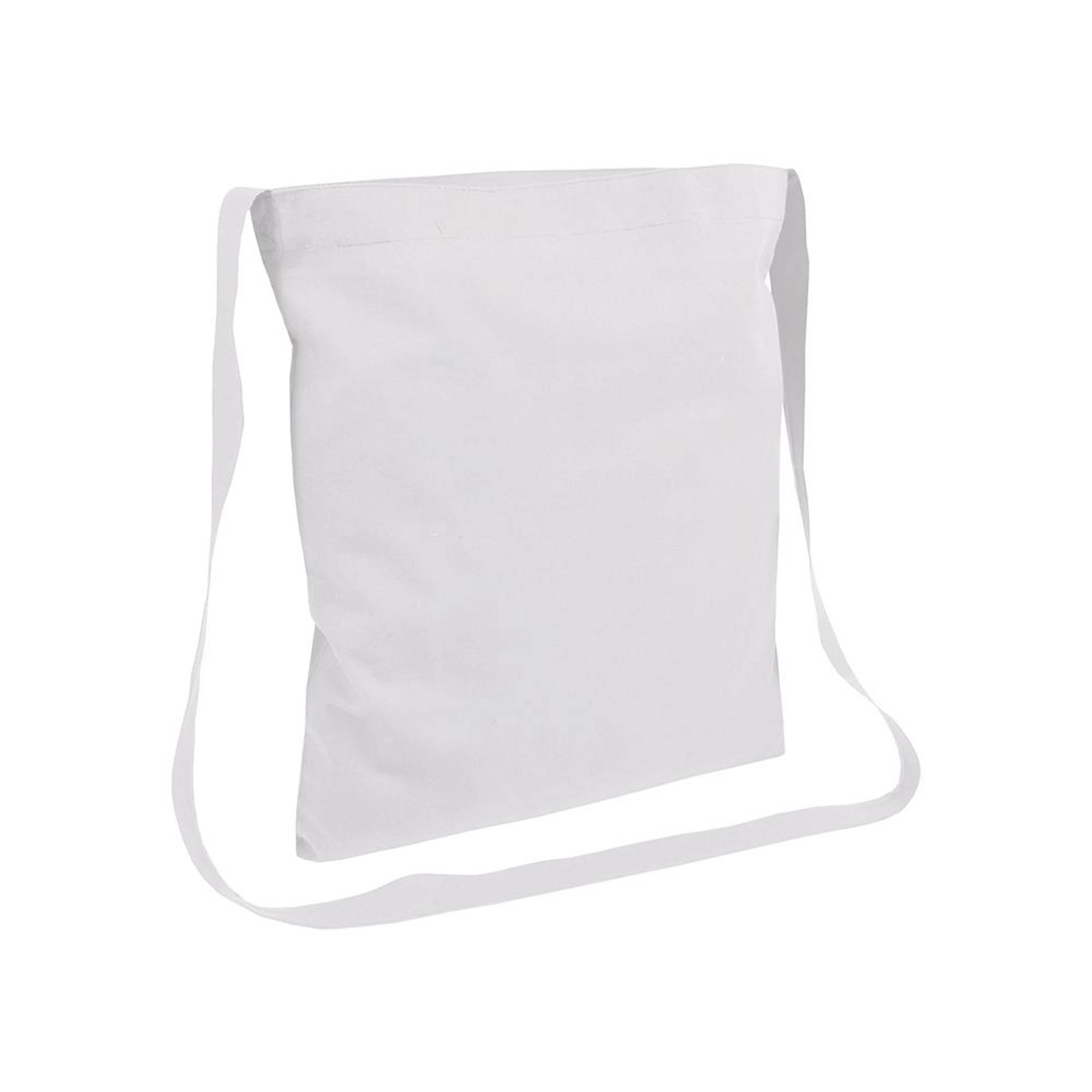 135 g/m2 cotton shopping bag with shoulder strap (3 x 118 cm) White