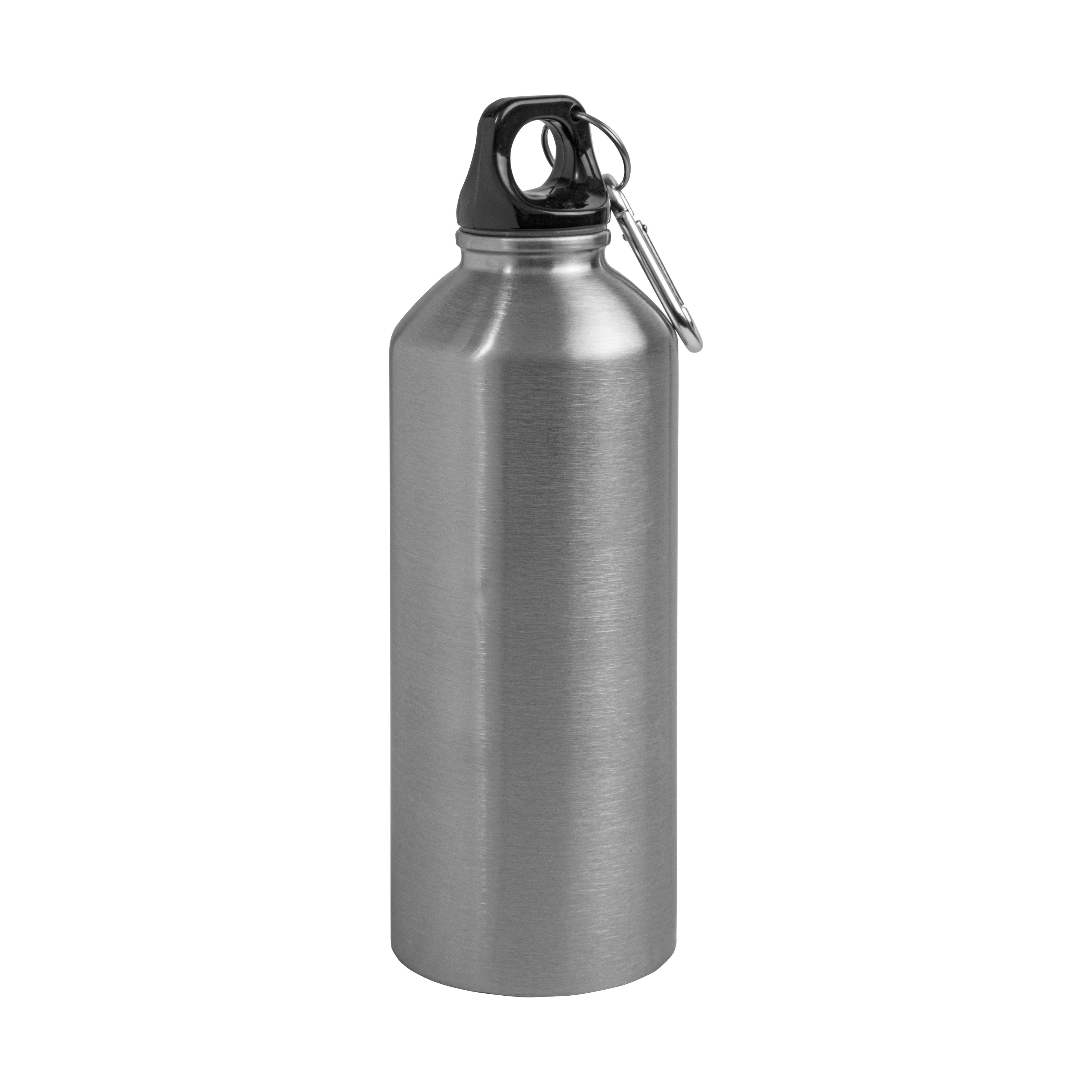 Single wall stainless steel bottle with carabiner (500 ml) Silver
