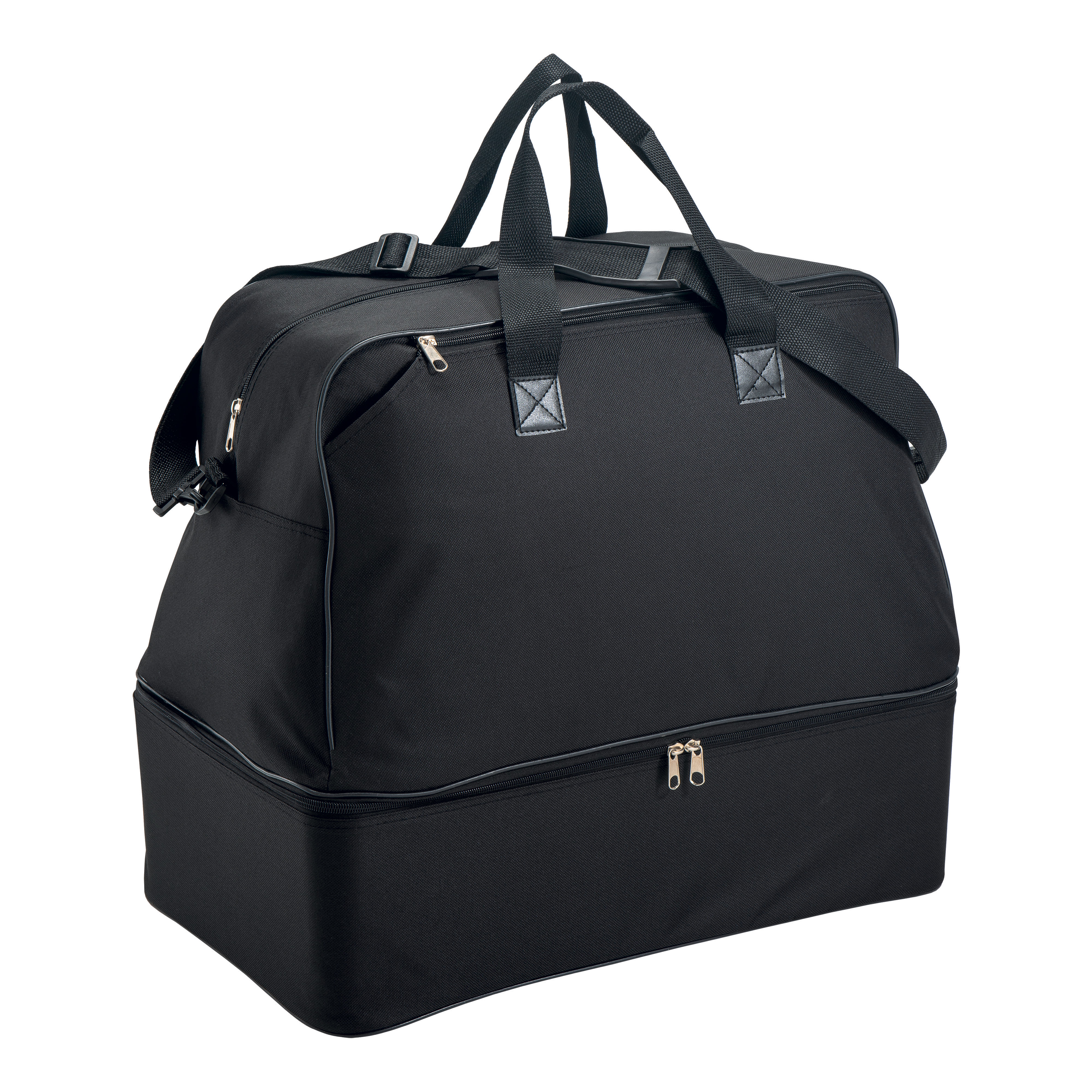 600D polyester sports/travel bag with shoe compartment (without tray) Black