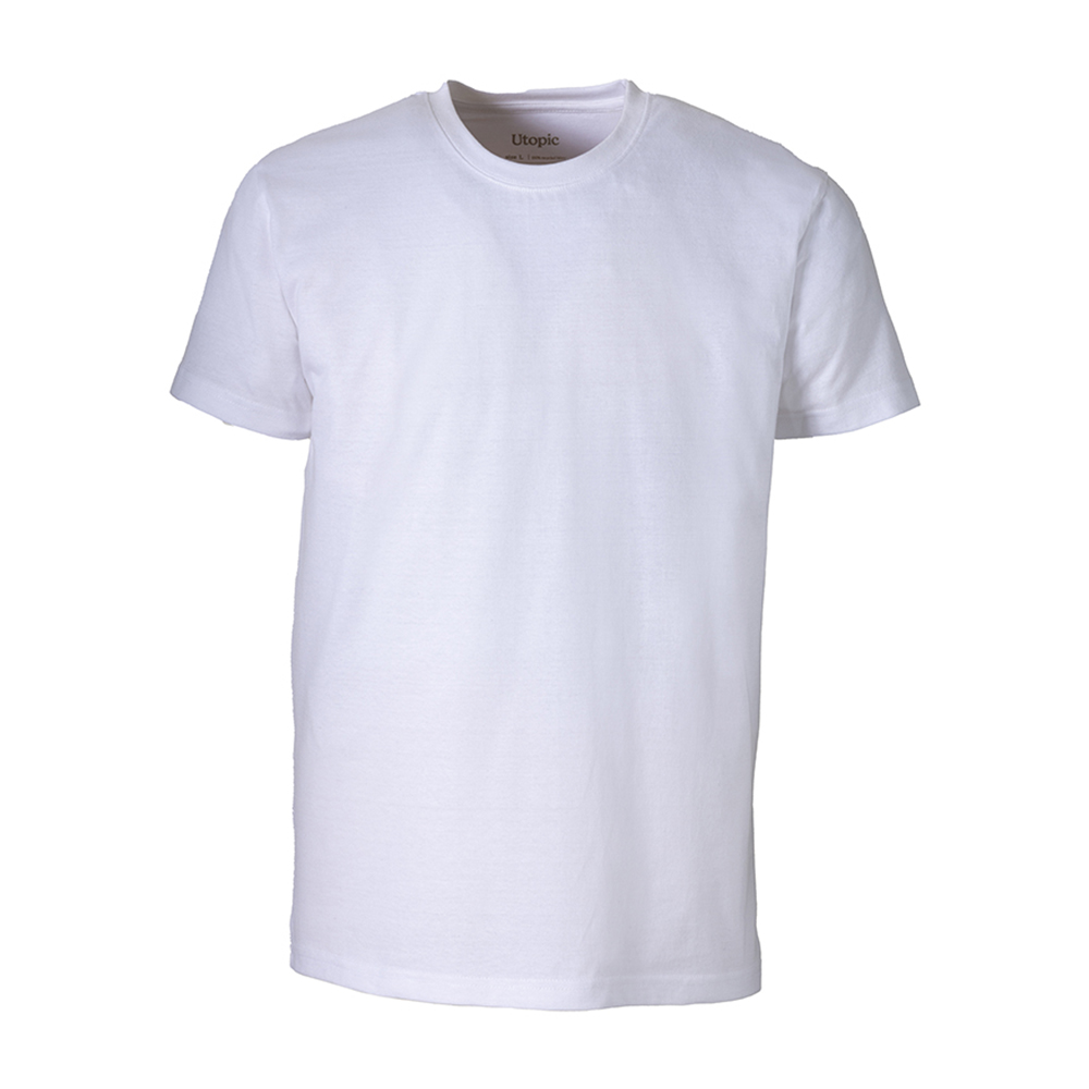 Unisex white T-shirt in 145 g/m2 regenerated cotton and polyester White L