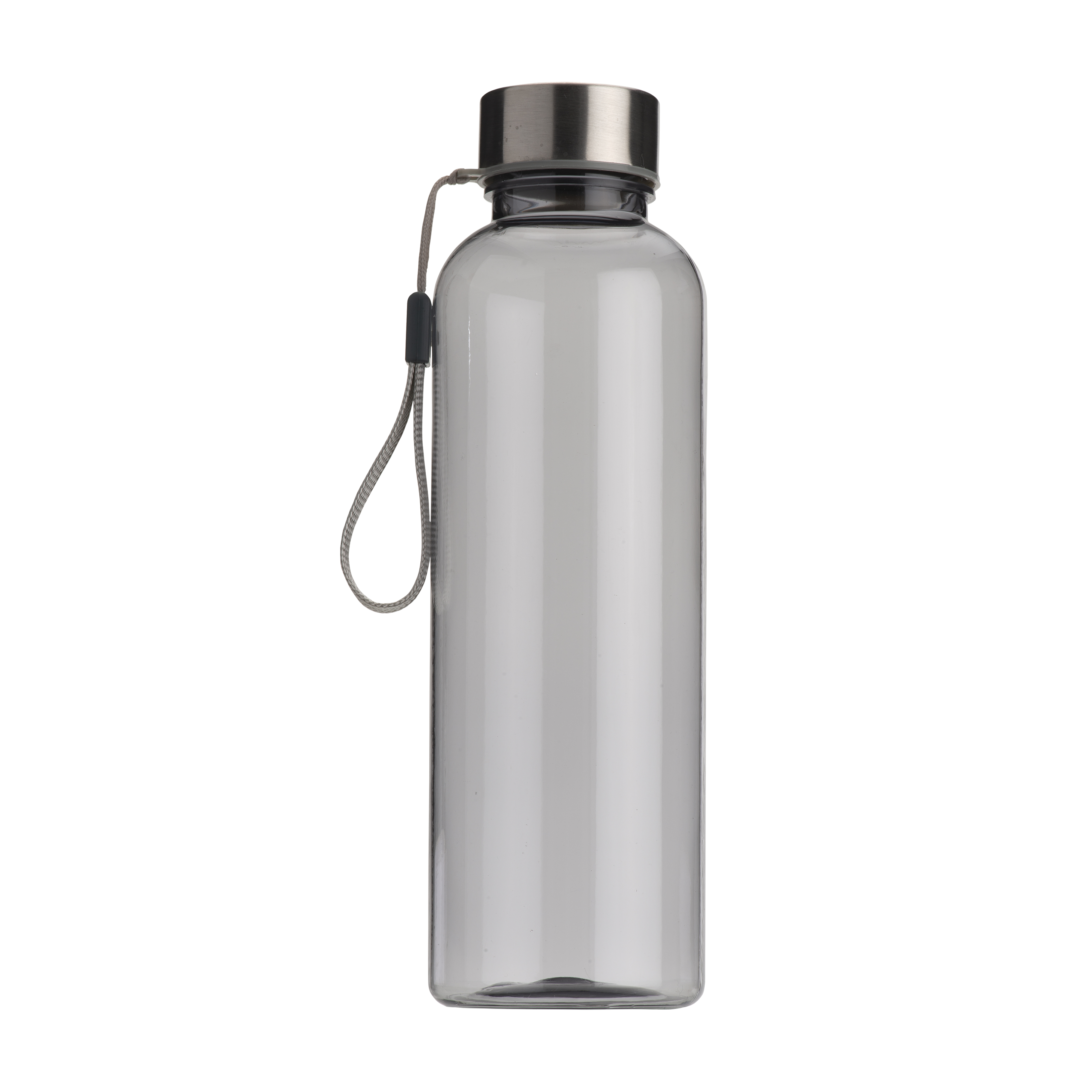 Transparent TRITAN sport bottle with stainless steel lid (500 ml). BPA free Grey