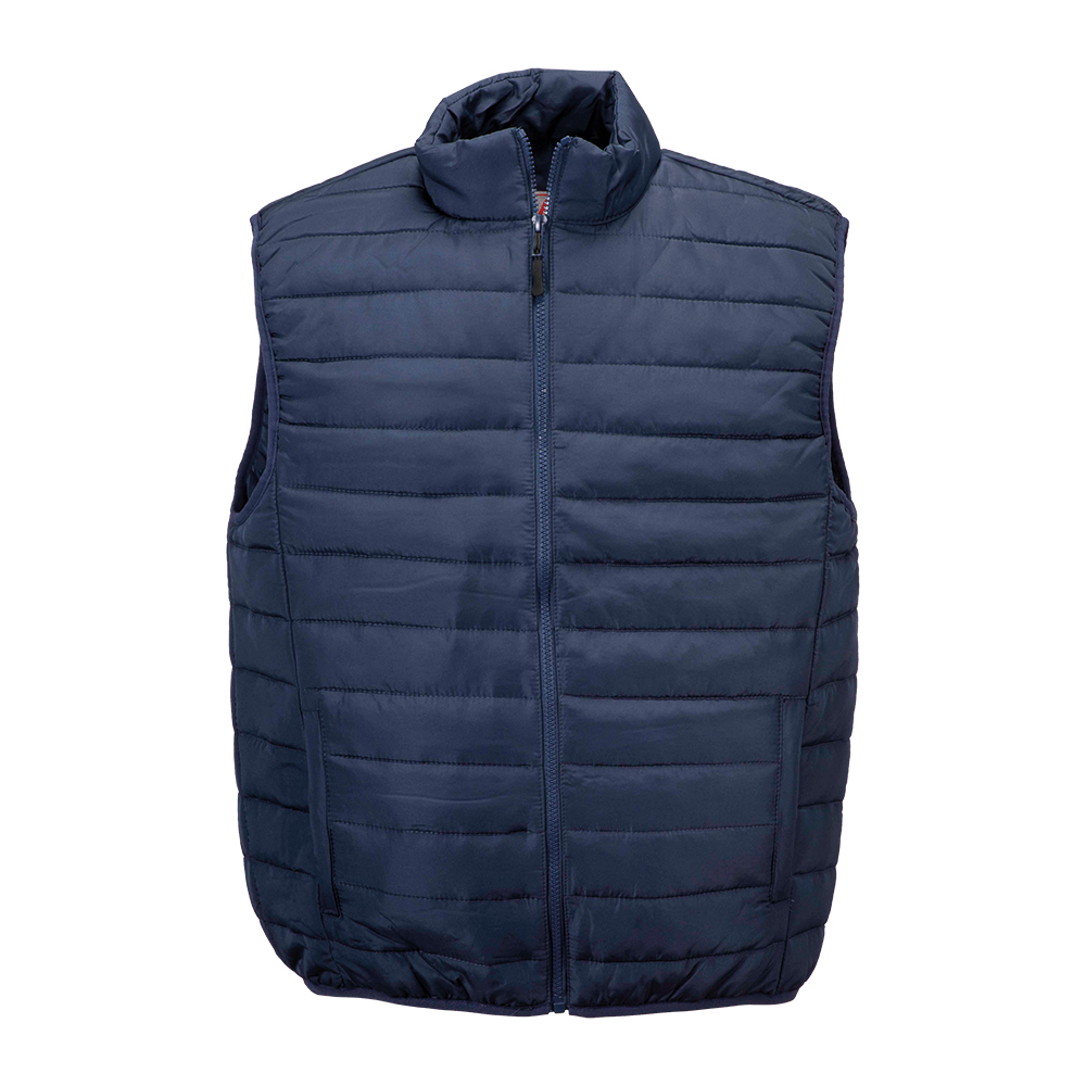 Padded 50D polyester vest with 210T polyester lining and 2 pockets with zip Blue L