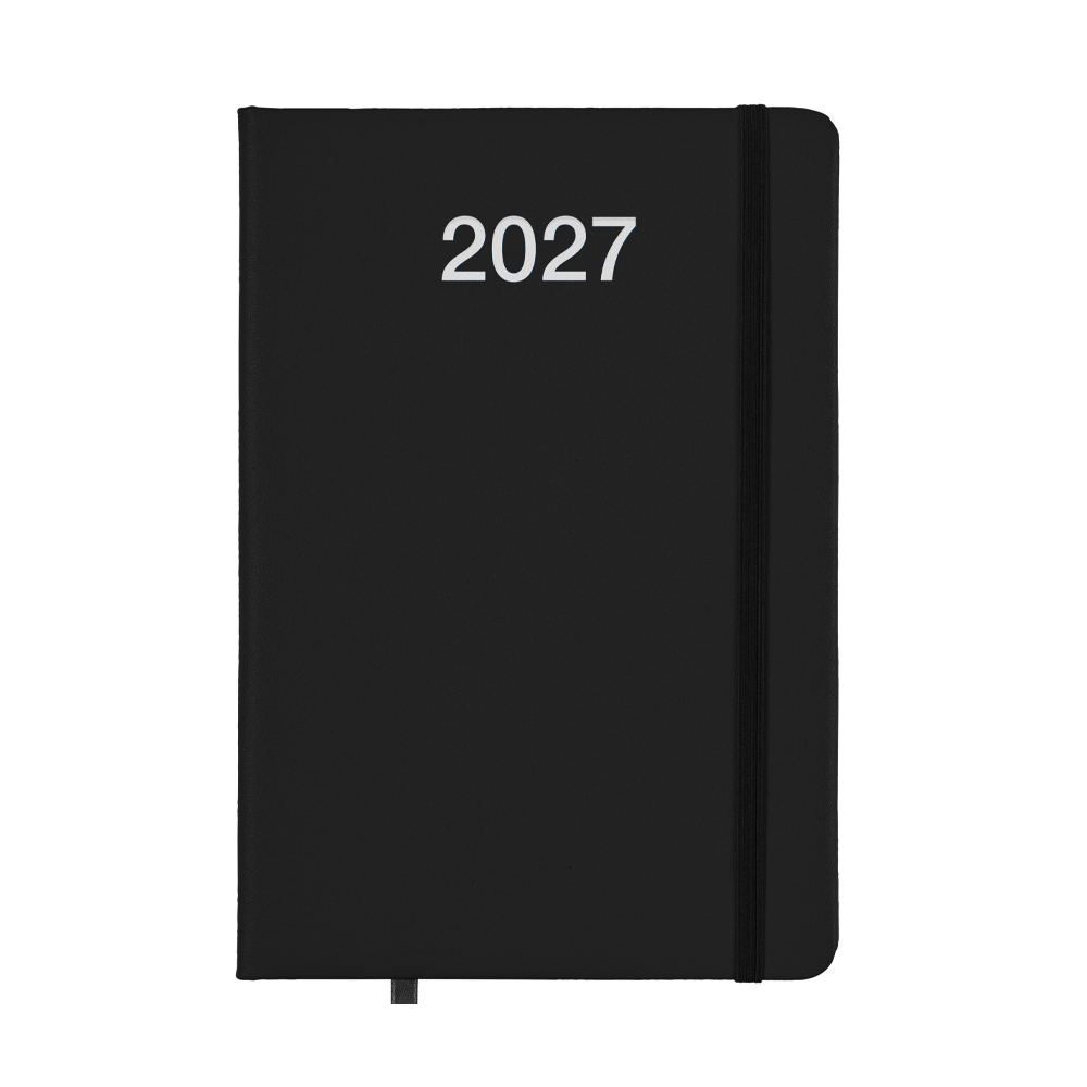 2027 daily planner with hard PU cover Black