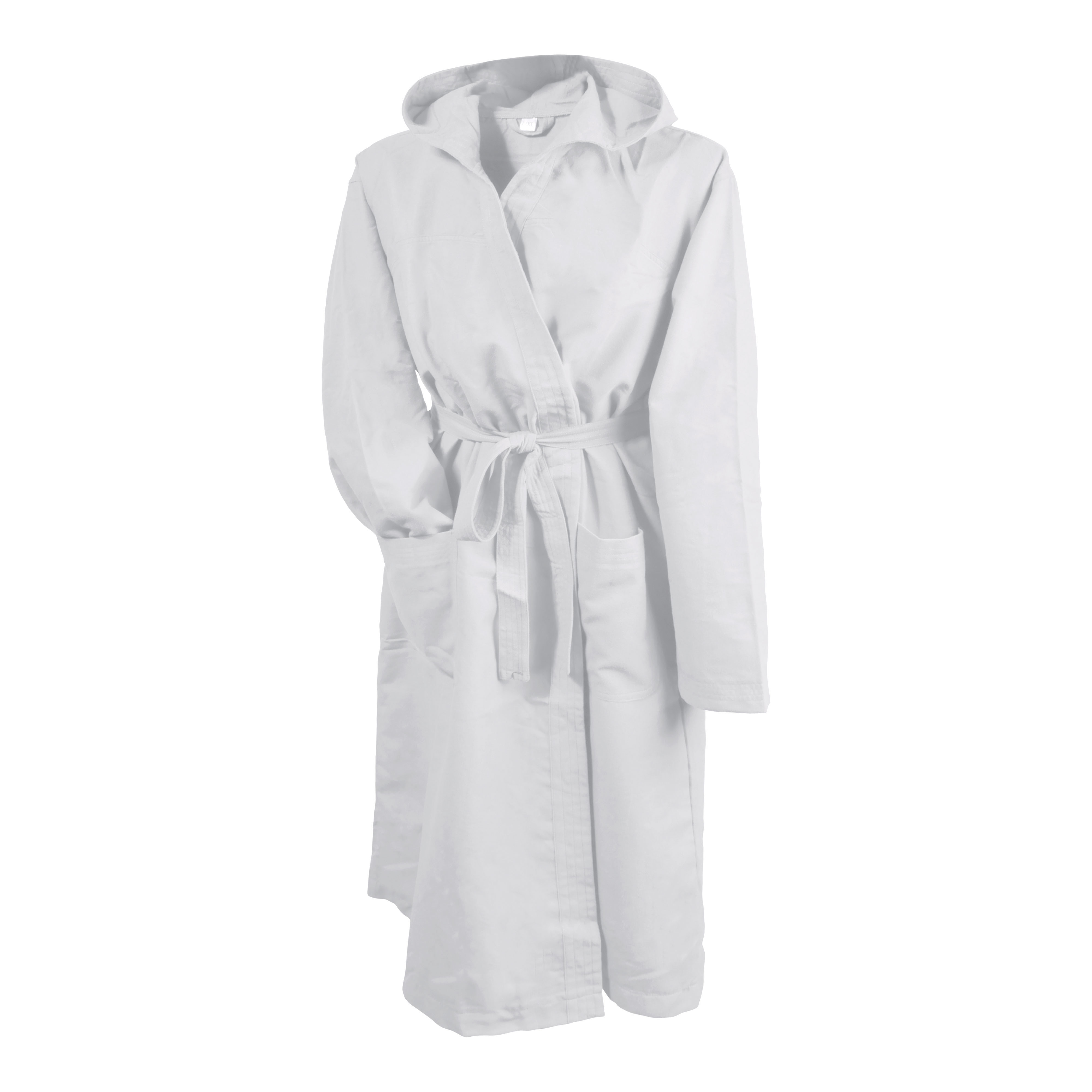 Extra-absorbent microfibre polyester (170 g/m2) bathrobe with matching bag White