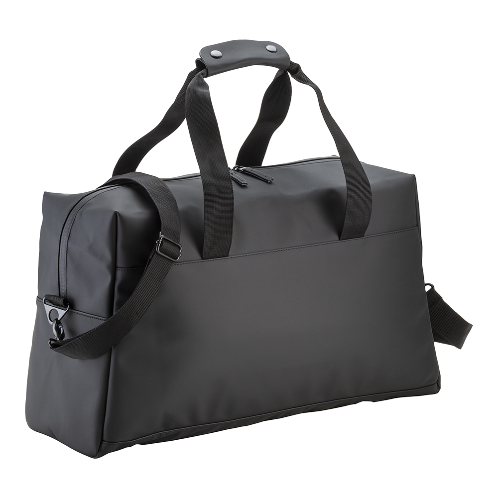 Water resistant soft PU duffle bag Black