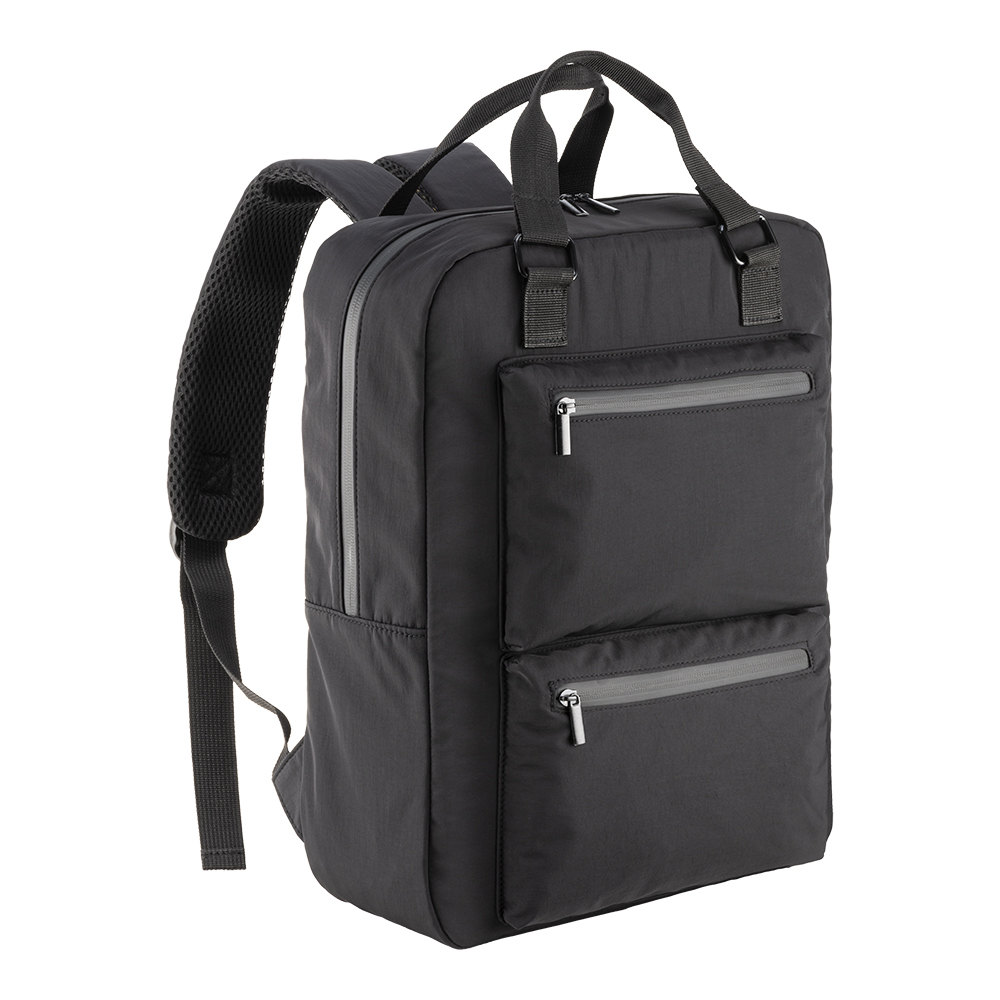 15 inch laptop backpack made of 70 percent polyester and 30 percent nylon 280D Black